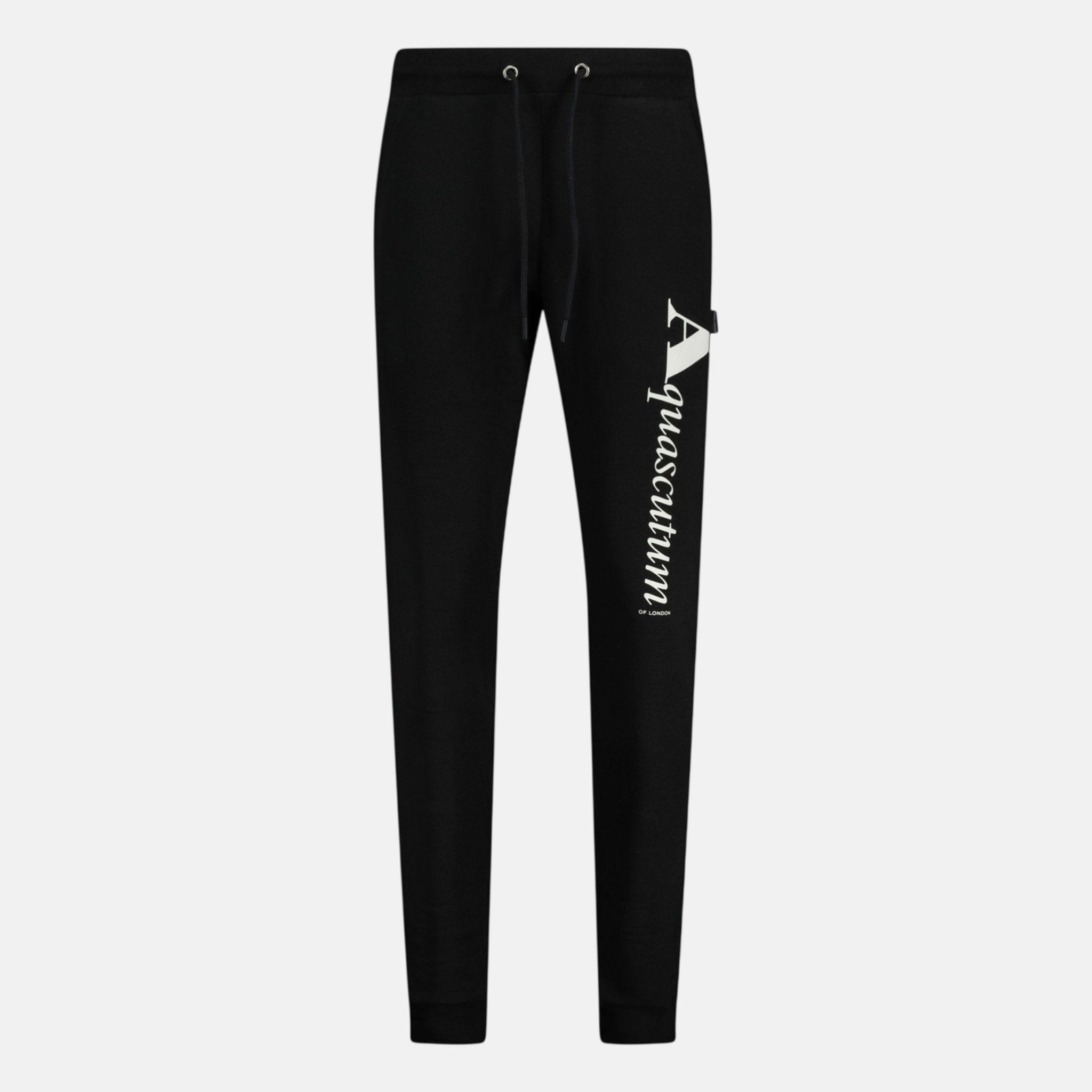 Aquascutum Classic Logo Tracksuit Bottoms Black - G18 - northern threads uk