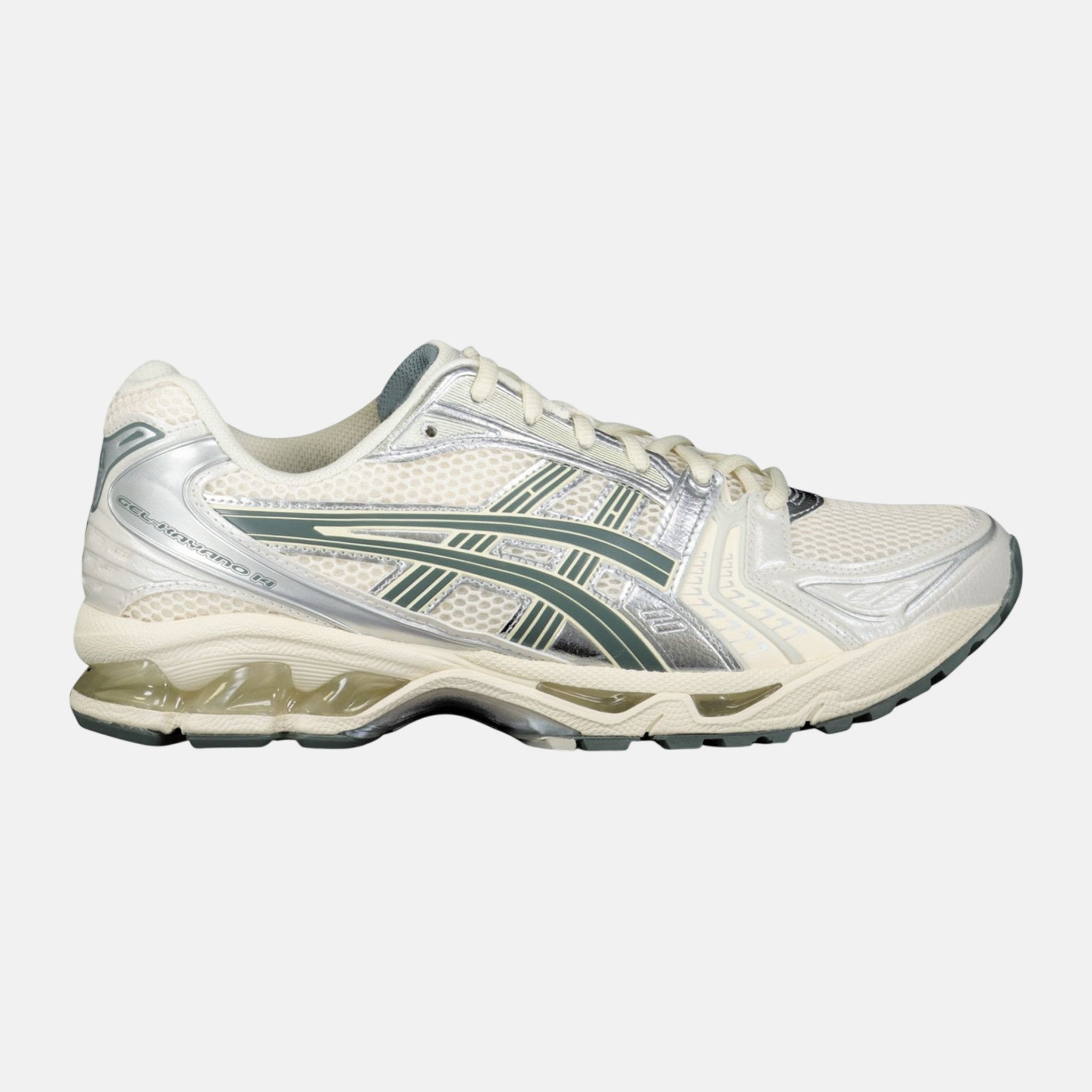 Asics Womens GEL KAYANO 14 Trainers Birch Silver Green - D12 - northern threads uk