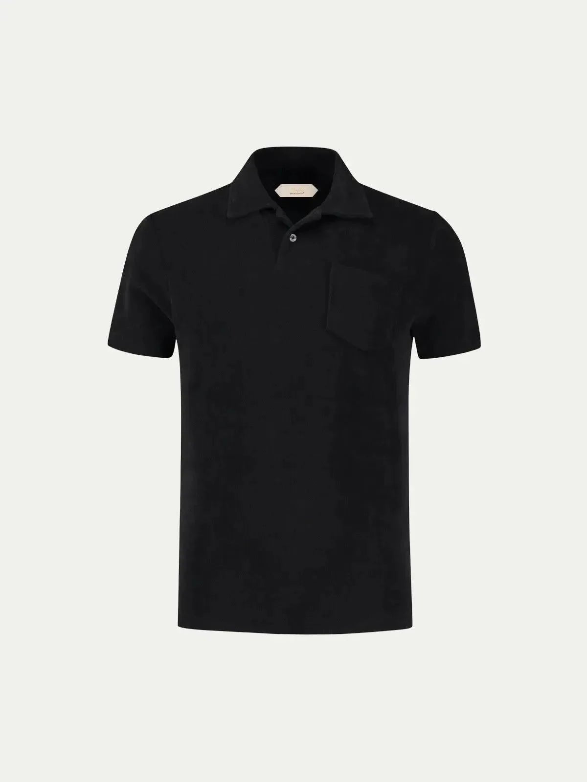 AURELIEN TERRY POLO SHIRT 2 BLACK - 80005-001-002 - northern threads uk