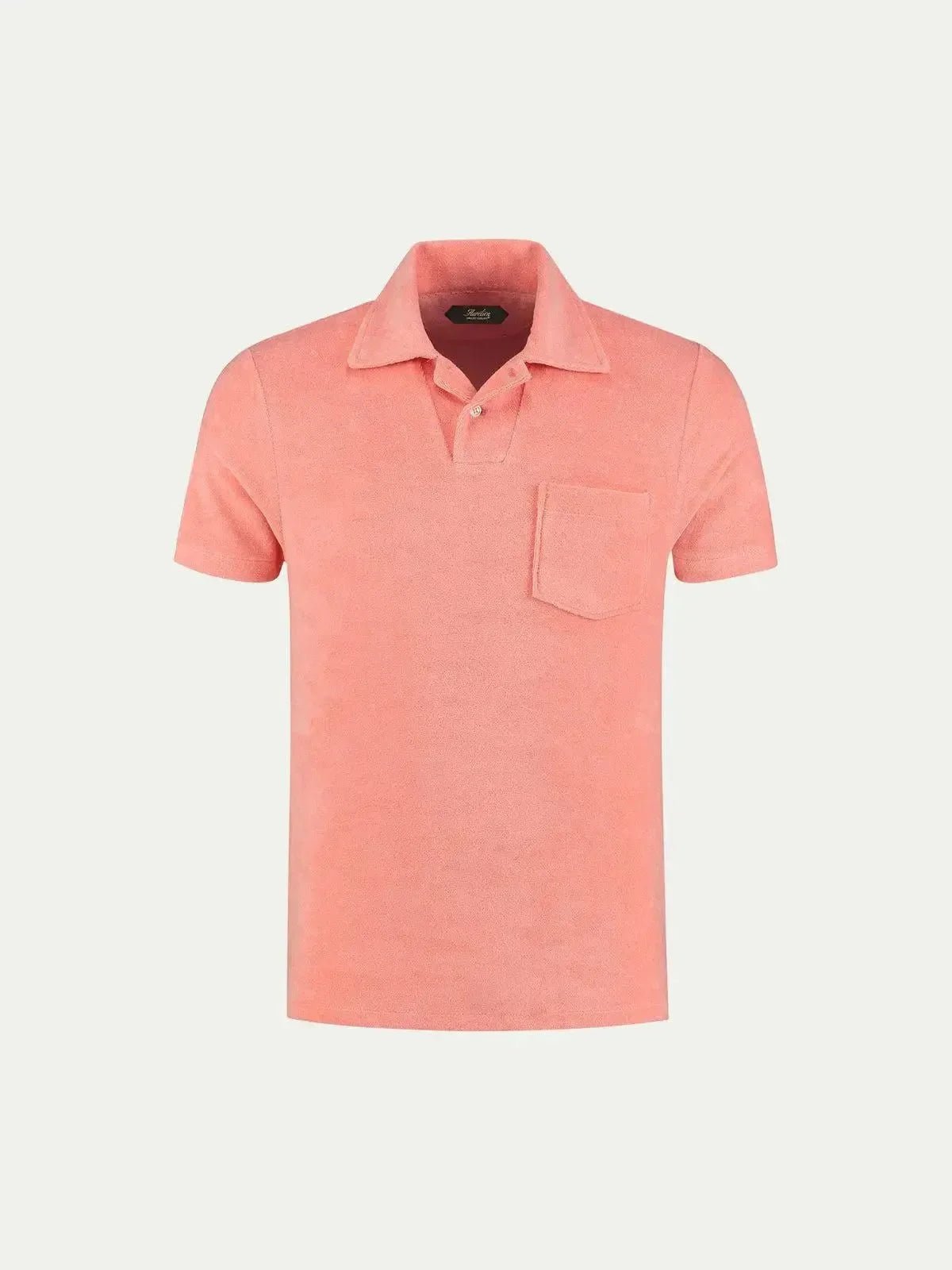 AURELIEN TERRY POLO SHIRT 2 PINK - 80012-650-002 - northern threads uk