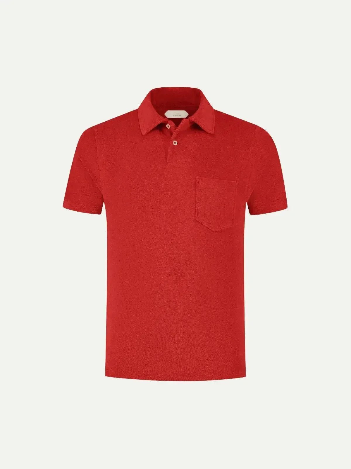 AURELIEN TERRY POLO SHIRT 2 RED - 80013-600-003 - northern threads uk