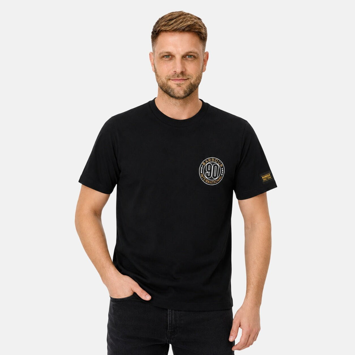 Barbour International 90th Anniversary Graphic T-Shirt Black | Northern Threads Designer Menswear