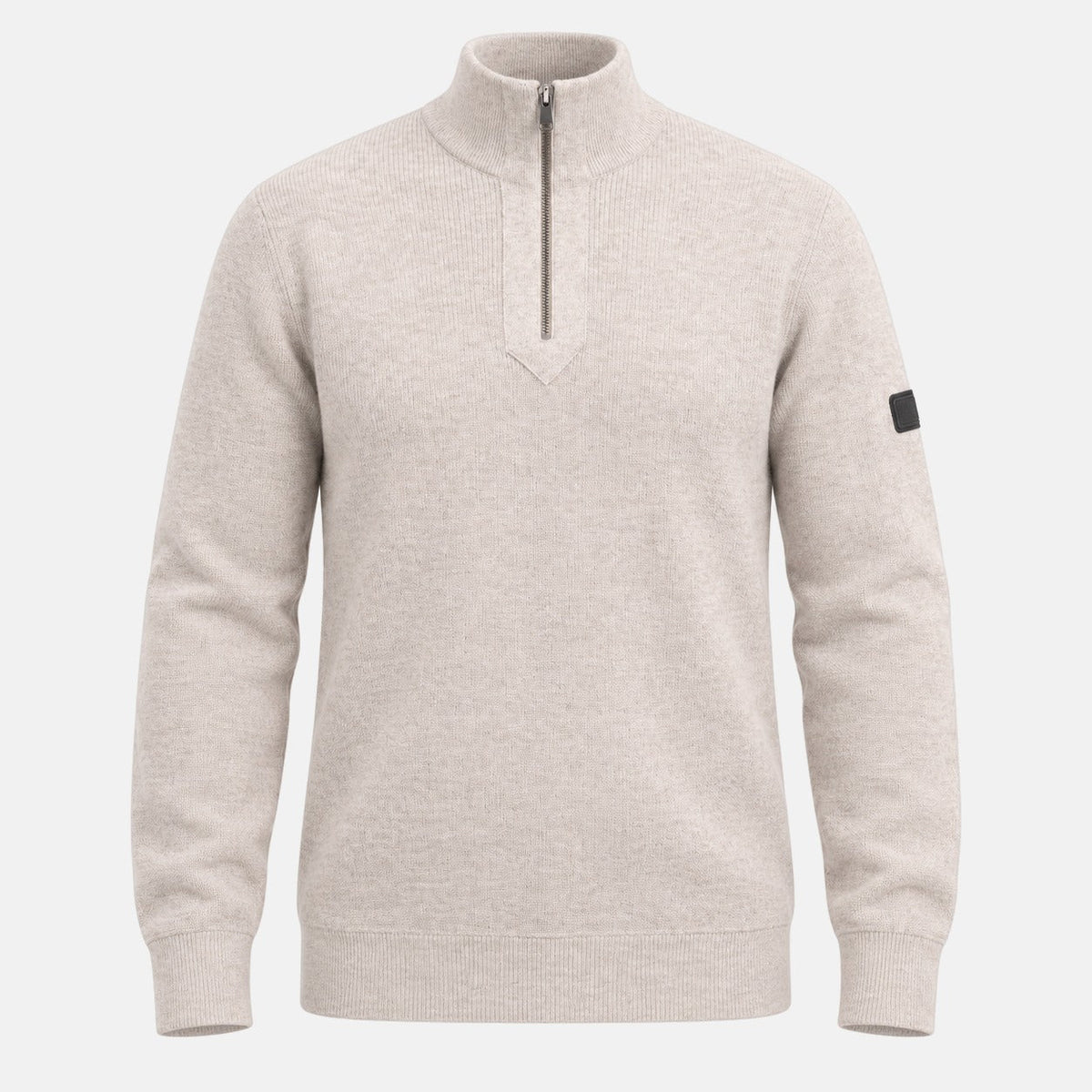 Barbour International Crawley Funnel Zip Neck Jumper Concrete | Northern Threads Designer Menswear
