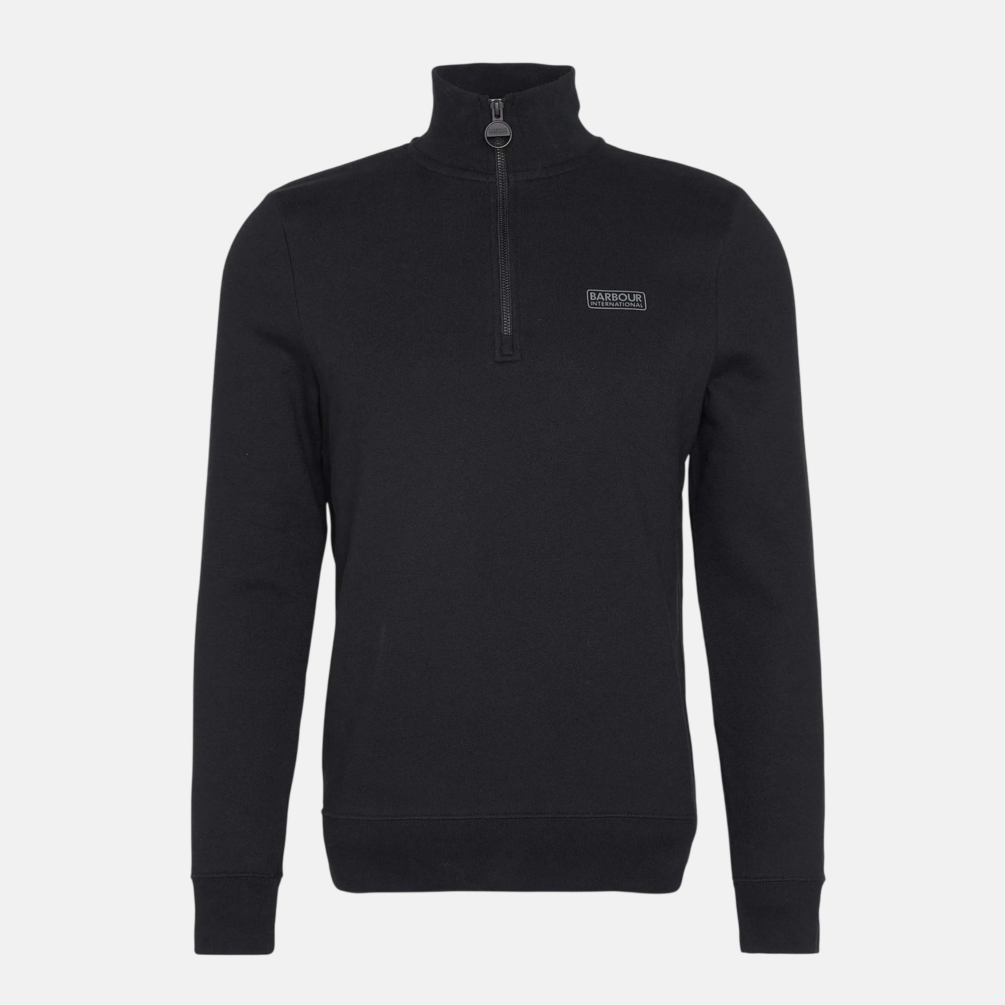 Barbour International Essential Half Zip Sweatshirt Black Pewter - SPR1047-M - northern threads uk
