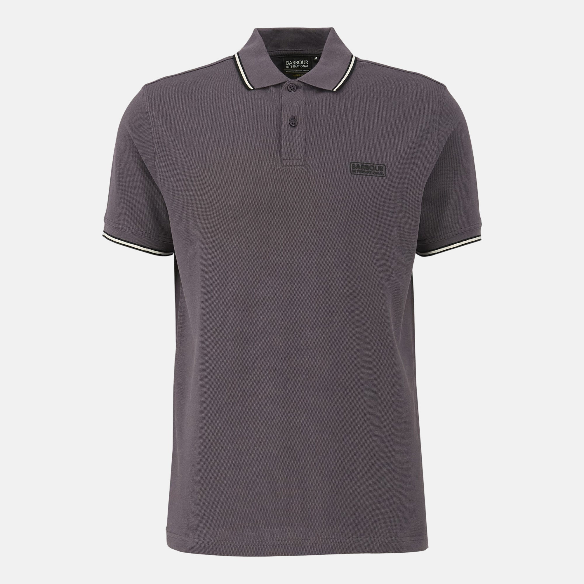 Barbour International Evan Tipped Polo Shirt Aluminium - SPR1062-M - northern threads uk