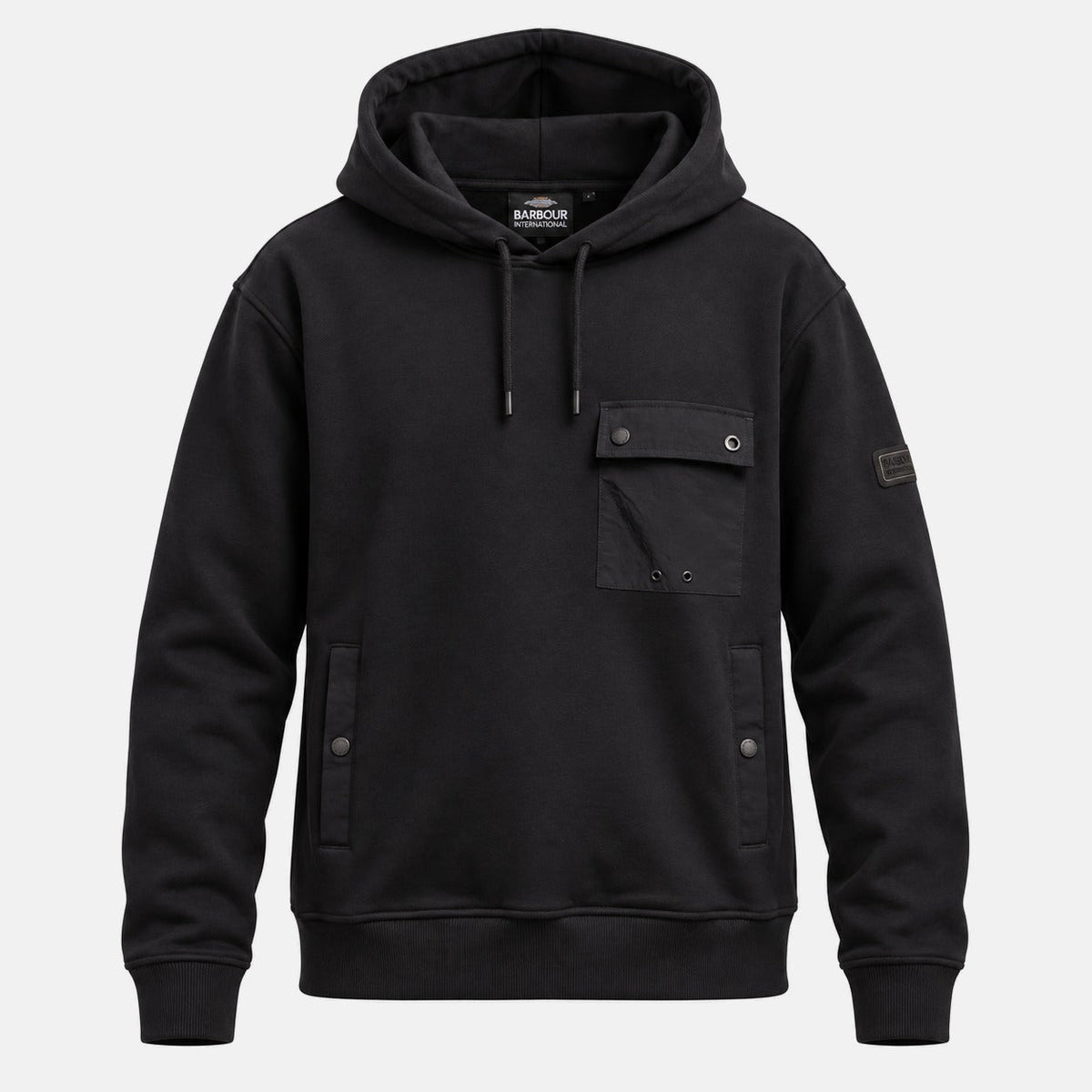 Barbour International Inline Hooded Sweatshirt Black | Northern Threads Designer Menswear