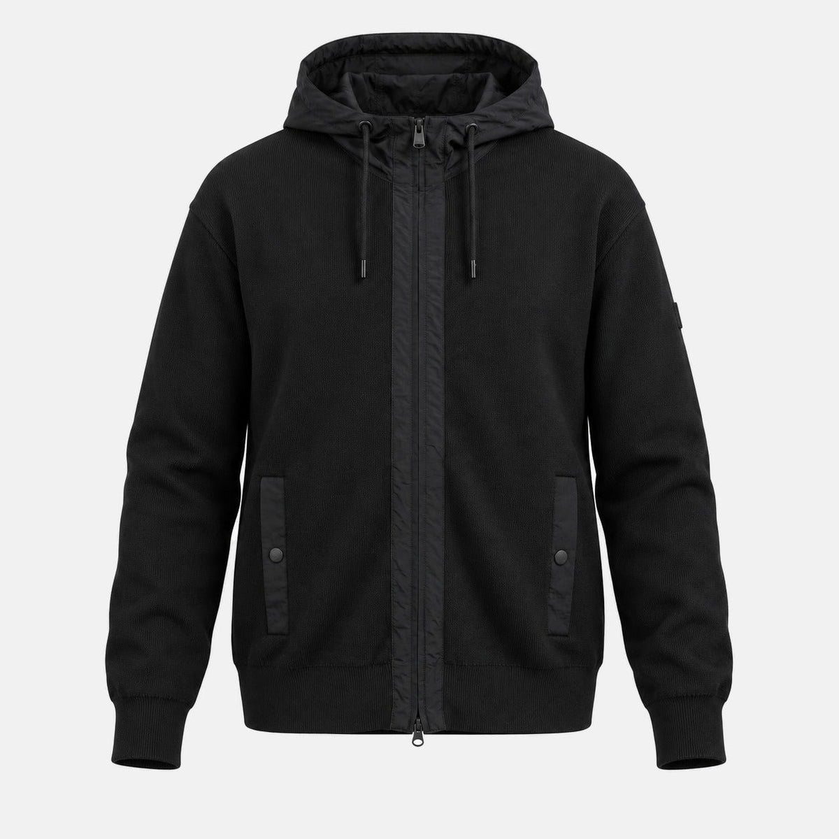 Barbour International Inline Knitted Hoodie Black | Northern Threads Designer Menswear