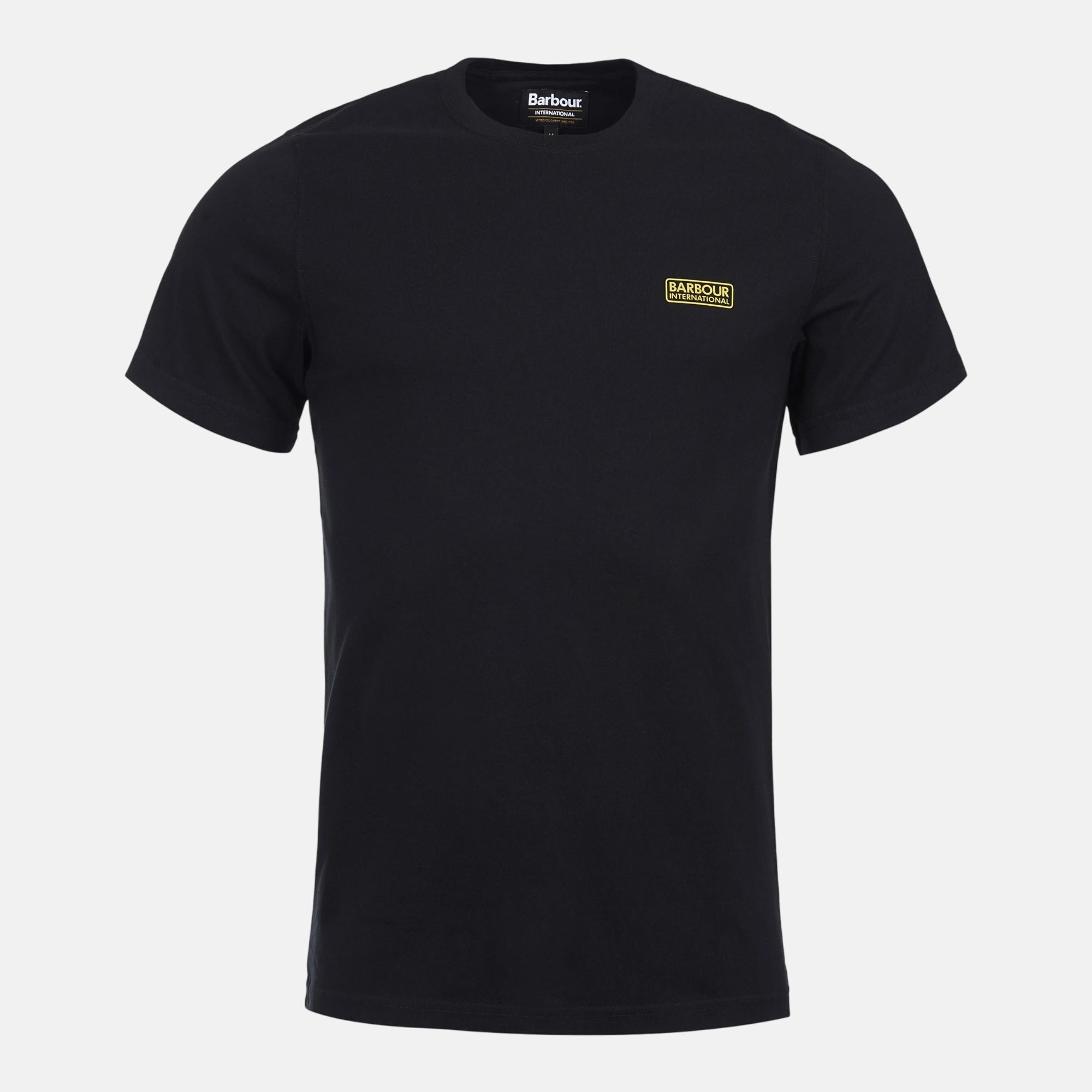 Barbour International Small Logo T-Shirt Black Yellow - SPR1039-M - northern threads uk