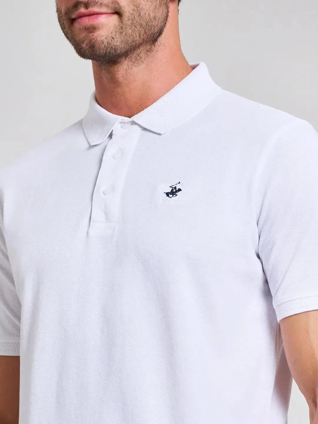 BEVERLY HILLS POLO CLUB-BHPC GARMENT DYED MODERN SLIM FIT POLO SHIRT GHOST WHITE-NORTHERN THREADS DESIGNER MENSWEAR