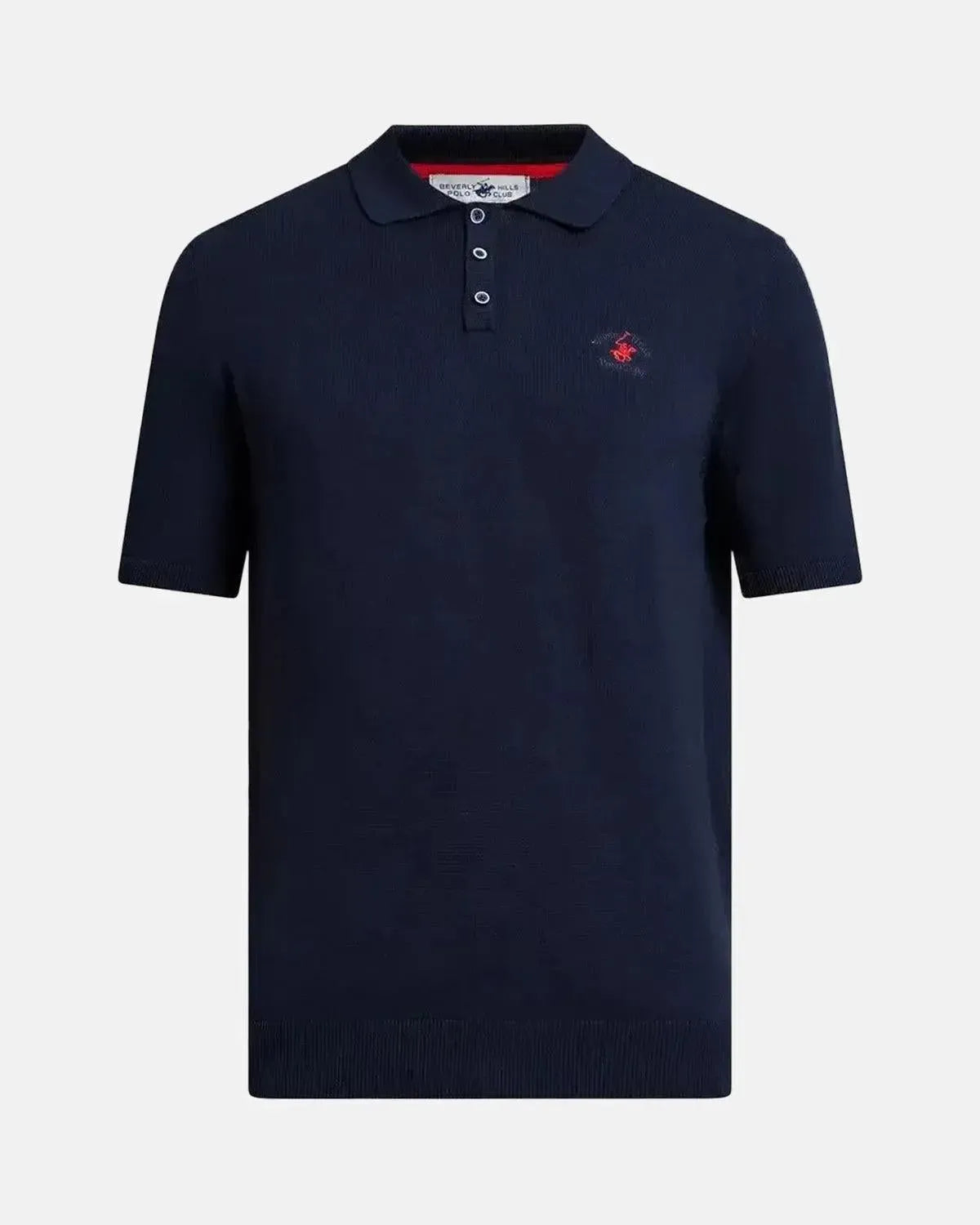 BEVERLY HILLS POLO CLUB-BHPC SOFT COTTON MODERN SLIM FIT POLO SHIRT DARK NAVY-NORTHERN THREADS DESIGNER MENSWEAR