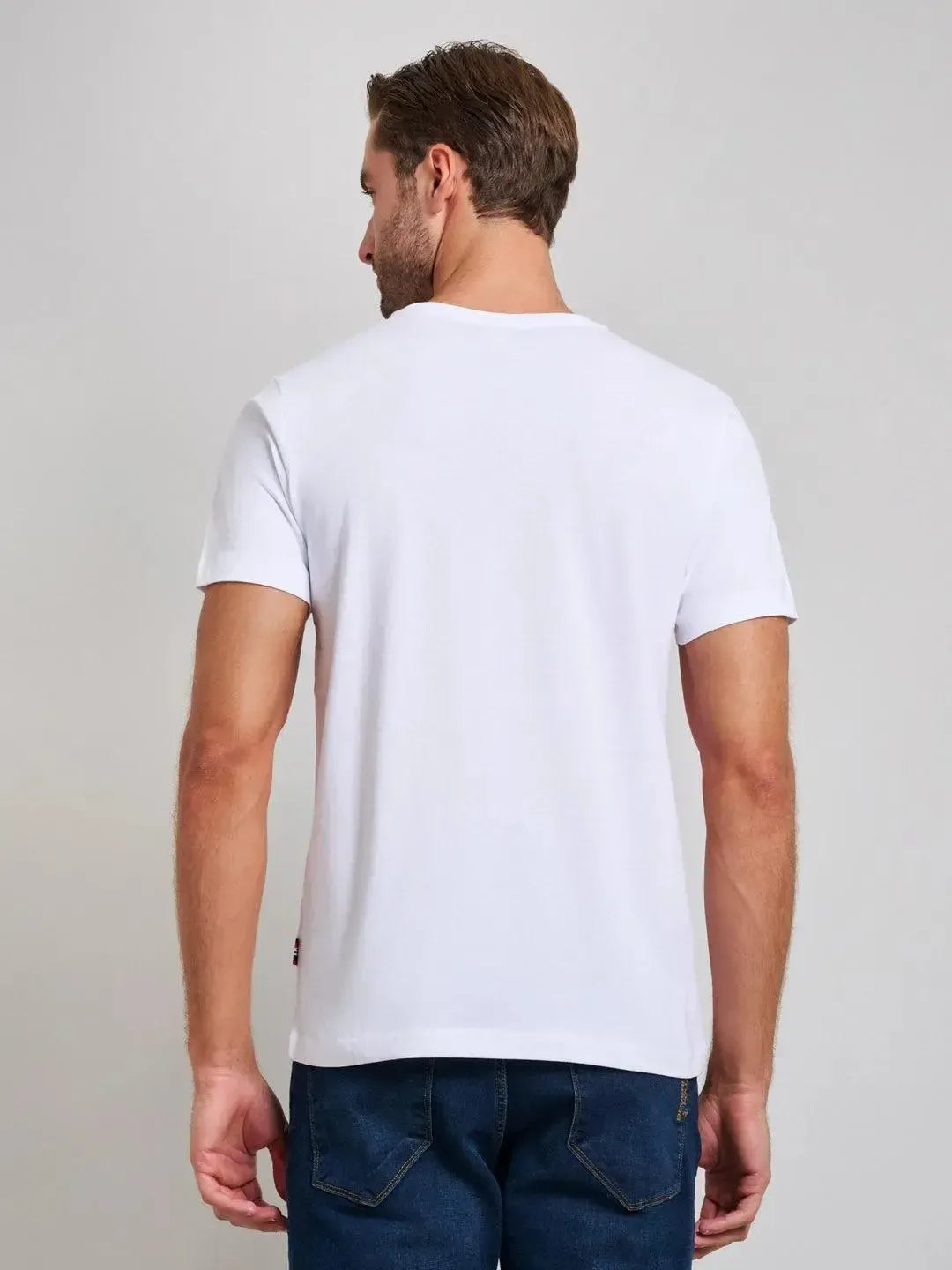 BEVERLY HILLS POLO CLUB-BHPC SPORT LOGO MODERN SLIM FIT T-SHIRT GHOST WHITE-NORTHERN THREADS DESIGNER MENSWEAR