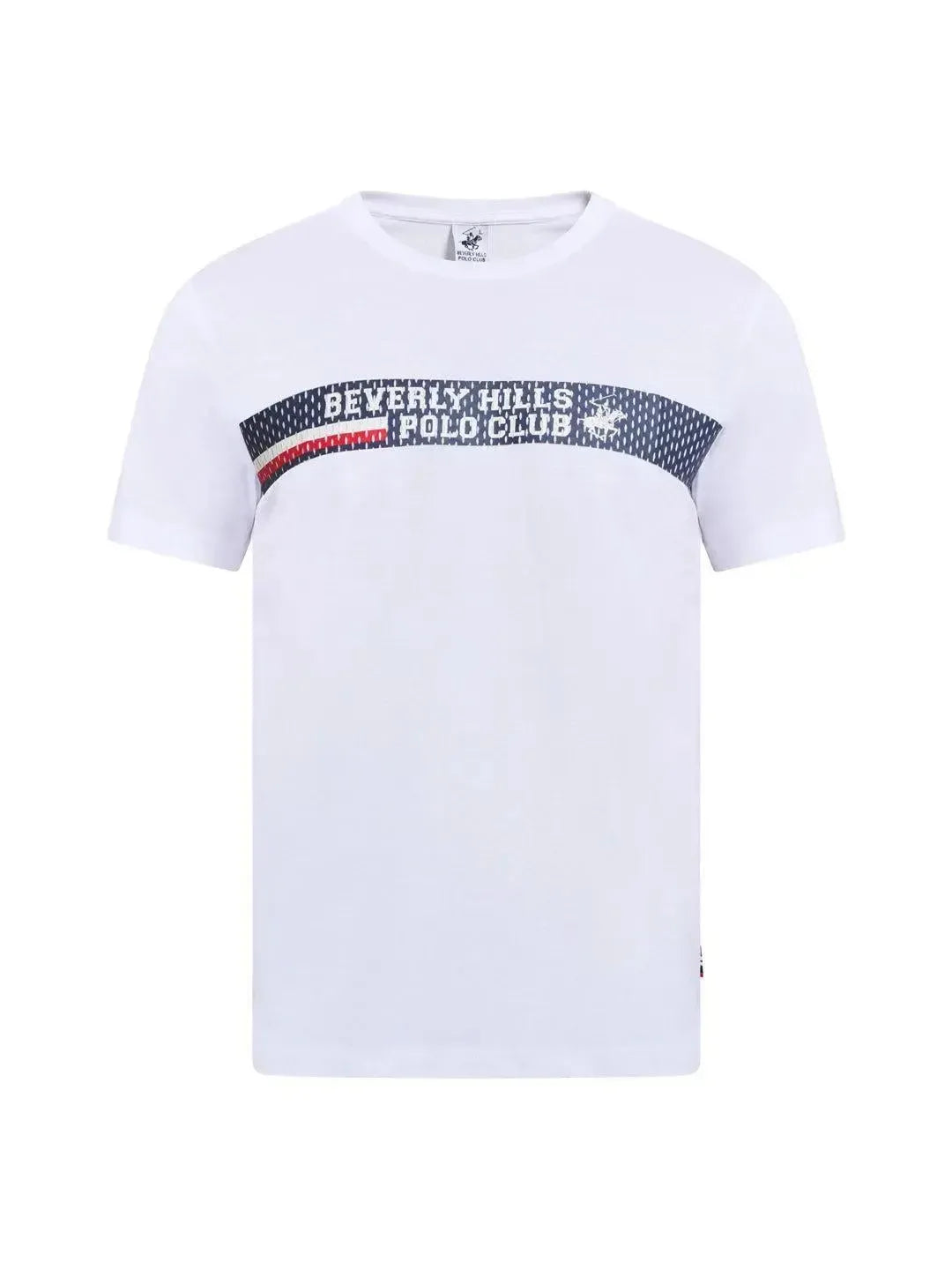 BEVERLY HILLS POLO CLUB-BHPC SPORT LOGO MODERN SLIM FIT T-SHIRT GHOST WHITE-NORTHERN THREADS DESIGNER MENSWEAR