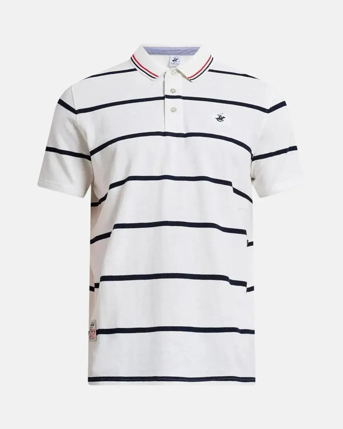 BEVERLY HILLS POLO CLUB-BHPC STRIPED MODERN SLIM FIT POLO SHIRT GHOST WHITE-NORTHERN THREADS DESIGNER MENSWEAR