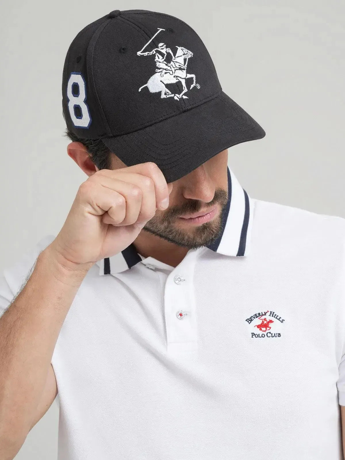 BEVERLY HILLS POLO CLUB-BHPC TEAM BASEBALL CAP BLACK-NORTHERN THREADS DESIGNER MENSWEAR