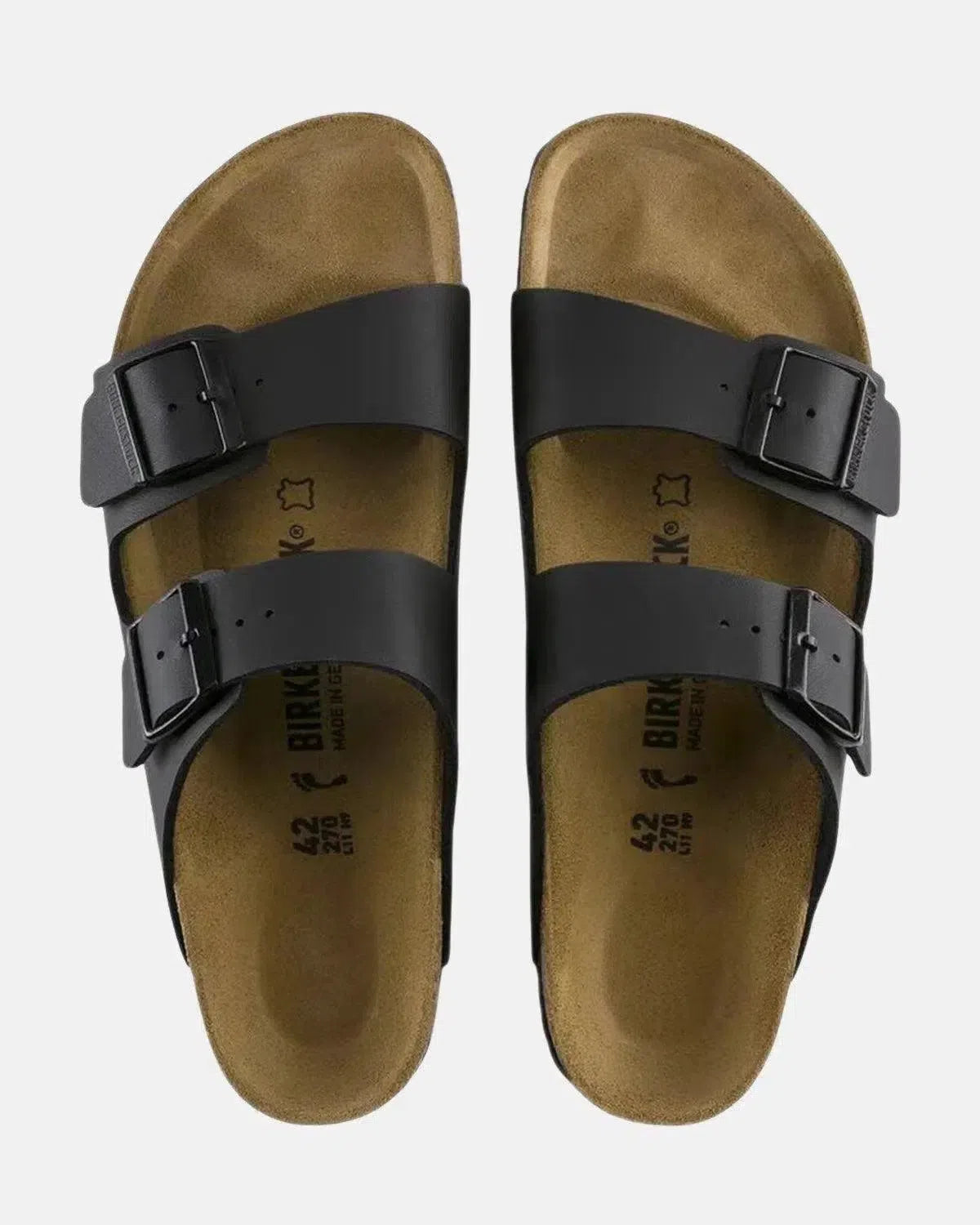 BIRKENSTOCK-BIRKENSTOCK ARIZONA BIRKO-FLOR SANDALS BLACK-NORTHERN THREADS DESIGNER MENSWEAR