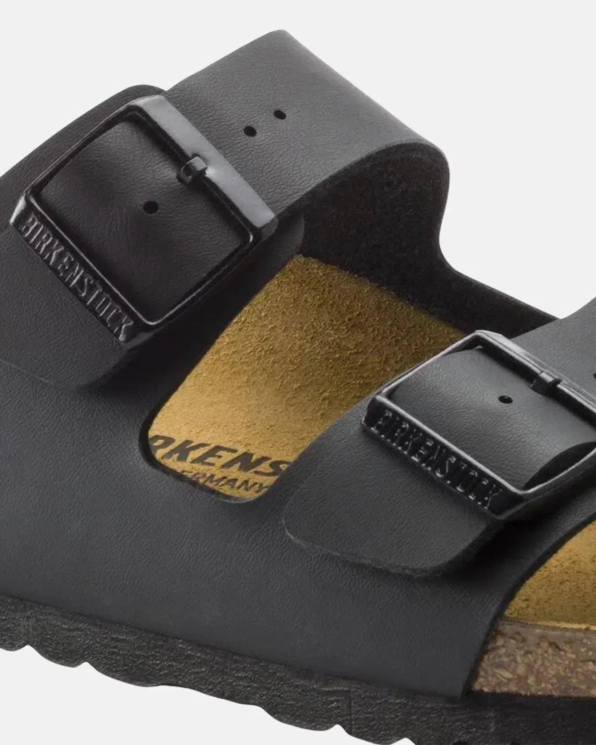 BIRKENSTOCK-BIRKENSTOCK ARIZONA BIRKO-FLOR SANDALS BLACK-NORTHERN THREADS DESIGNER MENSWEAR