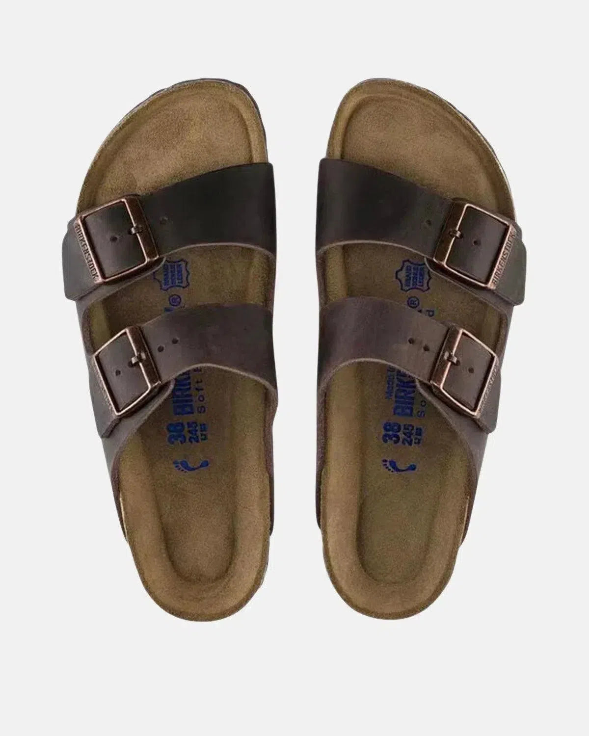 BIRKENSTOCK-BIRKENSTOCK ARIZONA SOFT FOOTBEAD OILED LEATHER SANDALS HABANA-NORTHERN THREADS DESIGNER MENSWEAR