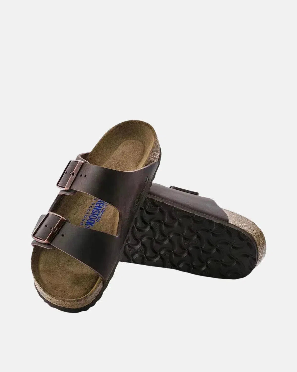 BIRKENSTOCK-BIRKENSTOCK ARIZONA SOFT FOOTBEAD OILED LEATHER SANDALS HABANA-NORTHERN THREADS DESIGNER MENSWEAR
