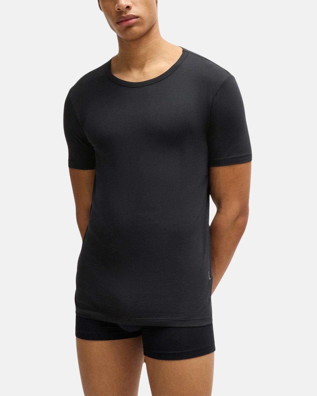 BOSS 2 PACK STRETCH COTTON T - SHIRTS BLACK - northern threads