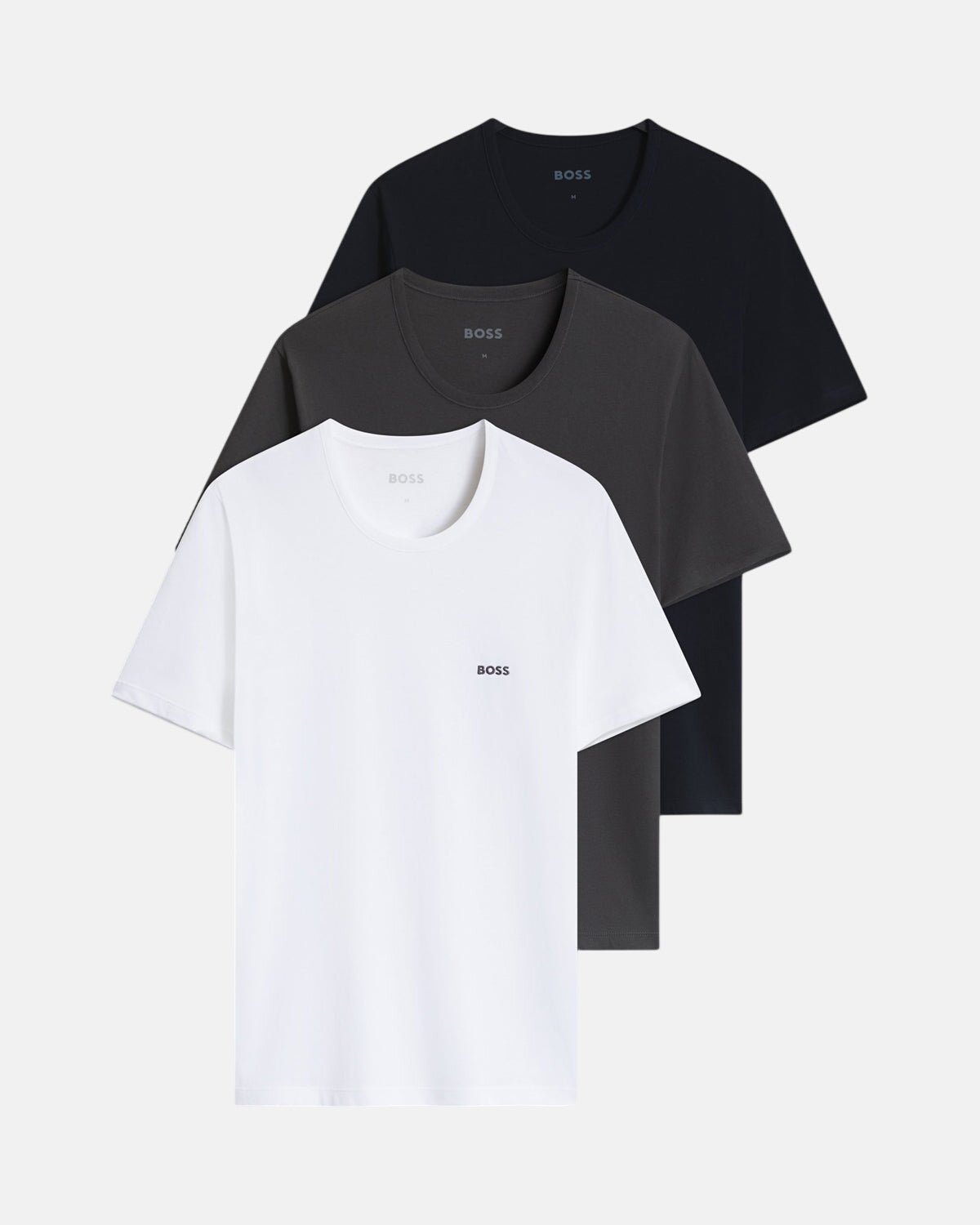 BOSS 3-Pack Cotton T-Shirts White Navy Grey | Northern Threads Designer Menswear