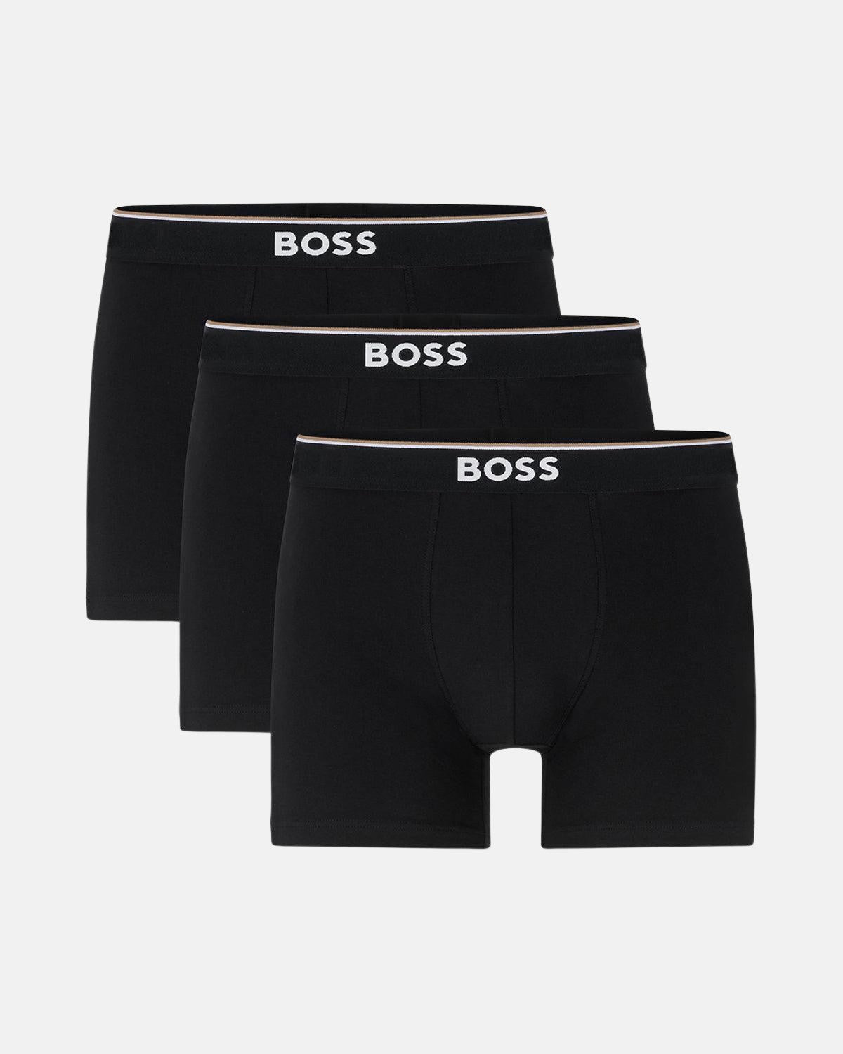 BOSS 3 PACK POWER BOXER BRIEFS BLACK - BOSS-50475282-001-S - northern threads uk