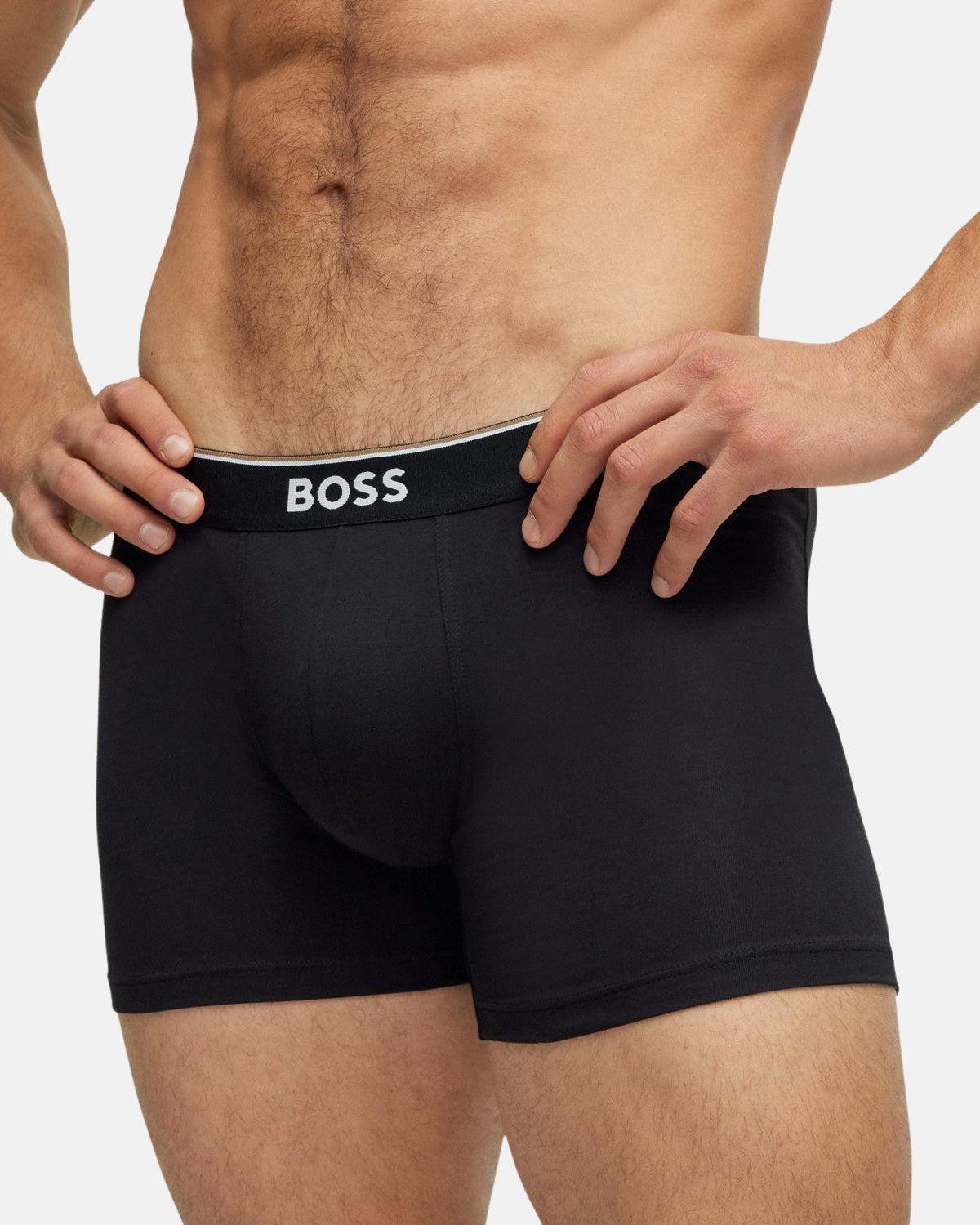 BOSS 3 PACK POWER BOXER BRIEFS BLACK - northern threads
