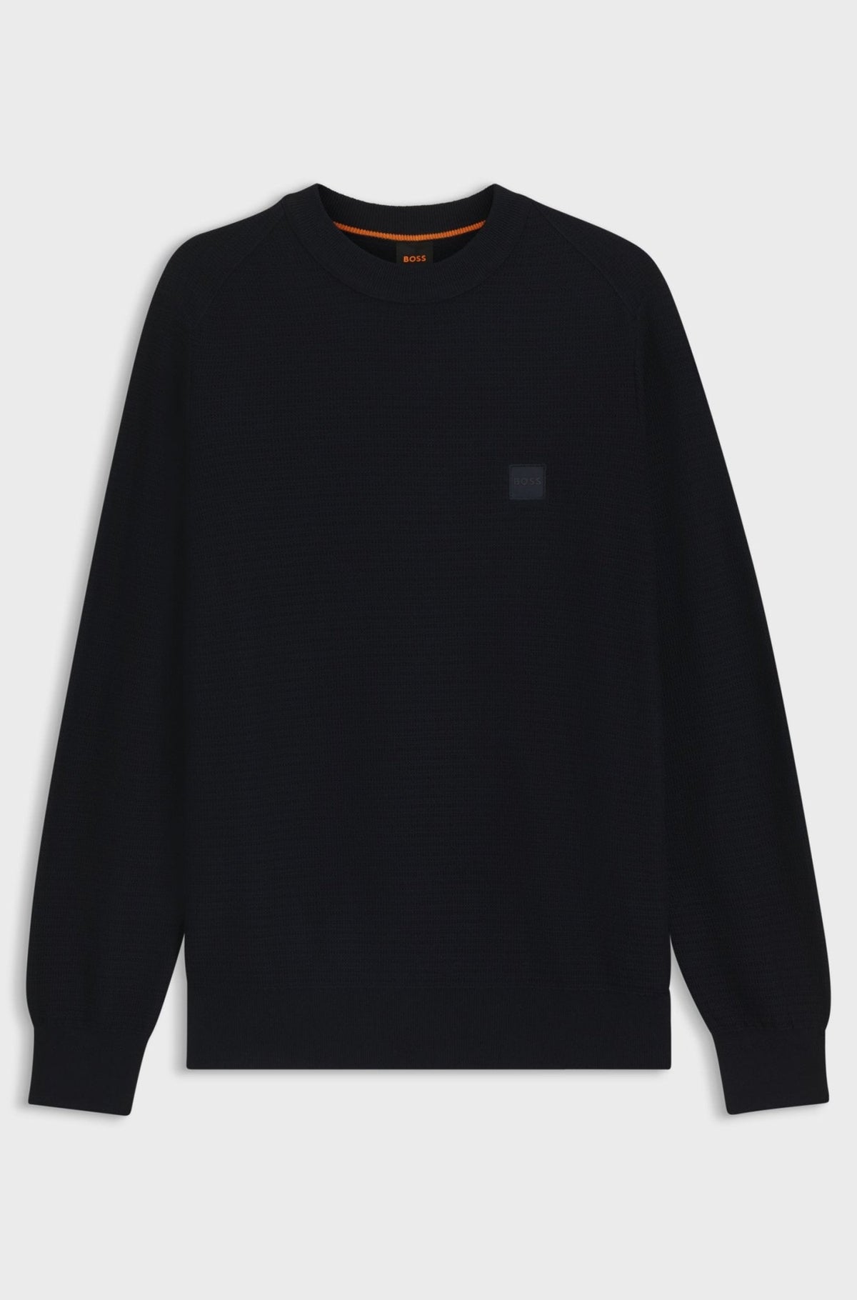 BOSS Anion Piqué Knit Jumper Dark Blue | Northern Threads Designer Menswear