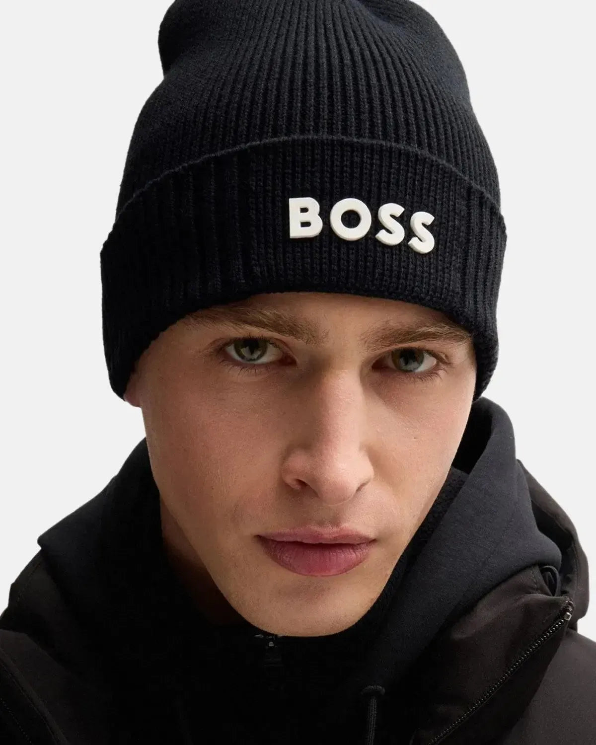 BOSS-BOSS ASIC-X COTTON WOOL BEANIE DARK BLUE-NORTHERN THREADS DESIGNER MENSWEAR