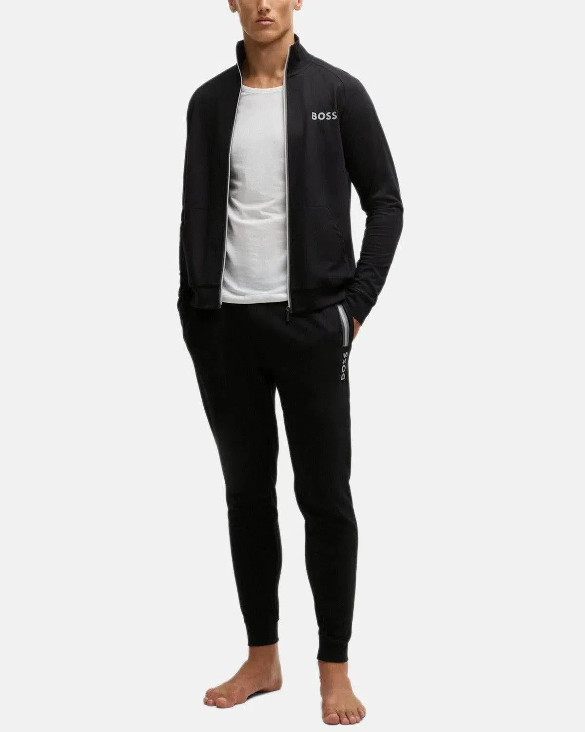 BOSS-BOSS AUTHENTIC STRIPE LOGO SWEATPANTS BLACK-NORTHERN THREADS DESIGNER MENSWEAR