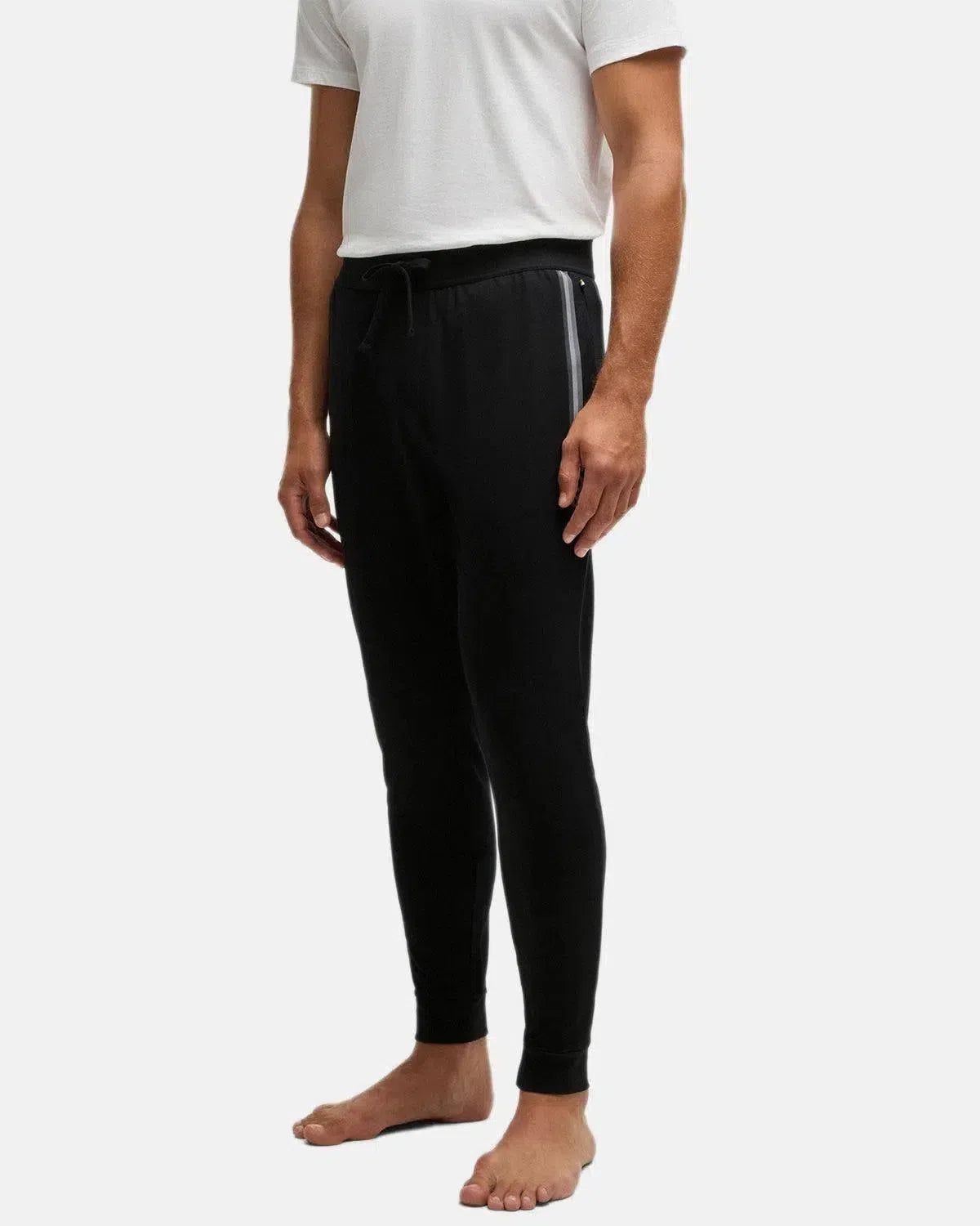 BOSS-BOSS AUTHENTIC STRIPE LOGO SWEATPANTS BLACK-NORTHERN THREADS DESIGNER MENSWEAR