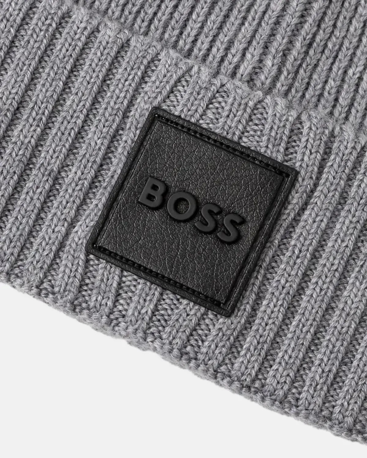 BOSS-BOSS FLAVIO WOOL BEANIE GREY MELANGE-NORTHERN THREADS DESIGNER MENSWEAR