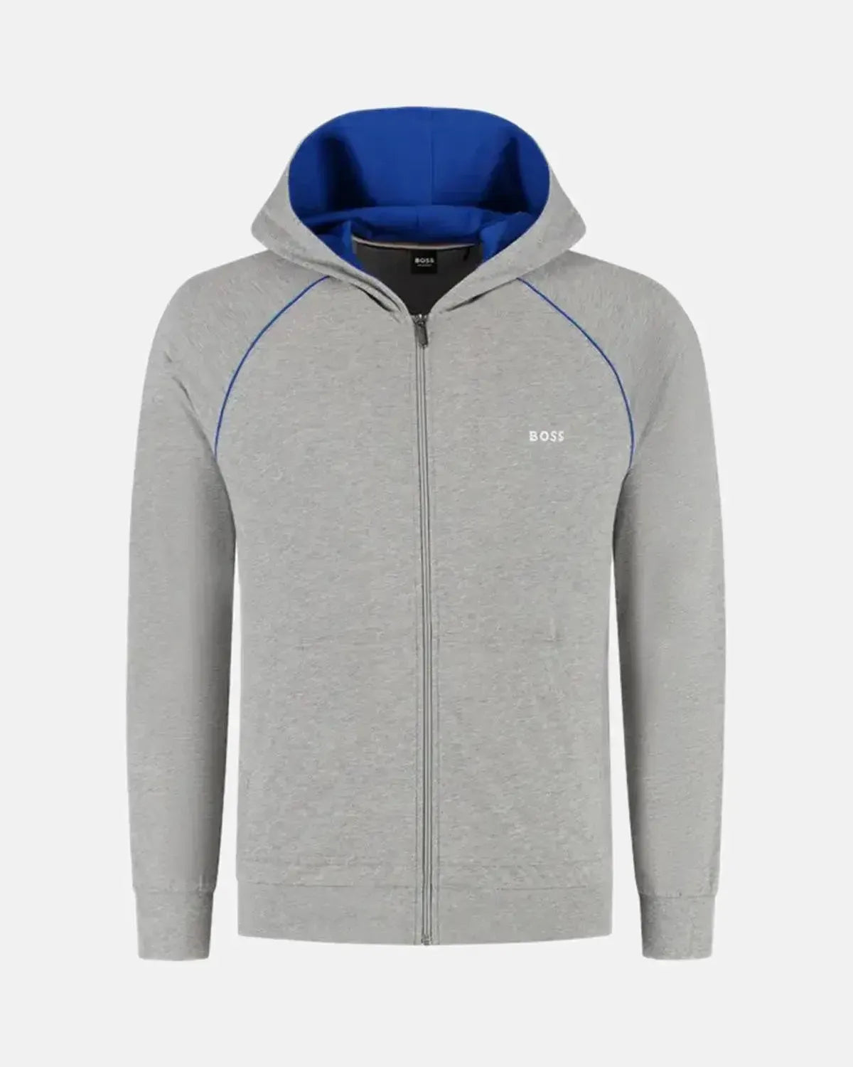 BOSS MIX AND MATCH ZIP HOODIE HEATHER GREY