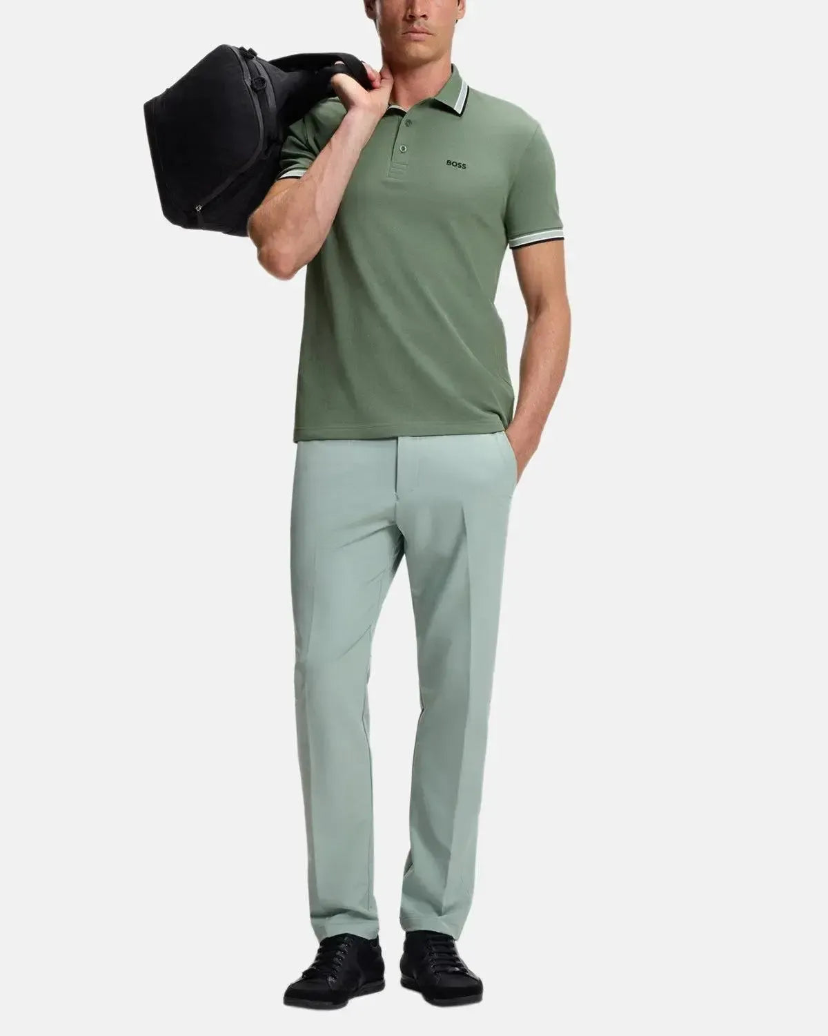 BOSS-BOSS PADDY POLO SHIRT MID GREEN-NORTHERN THREADS DESIGNER MENSWEAR