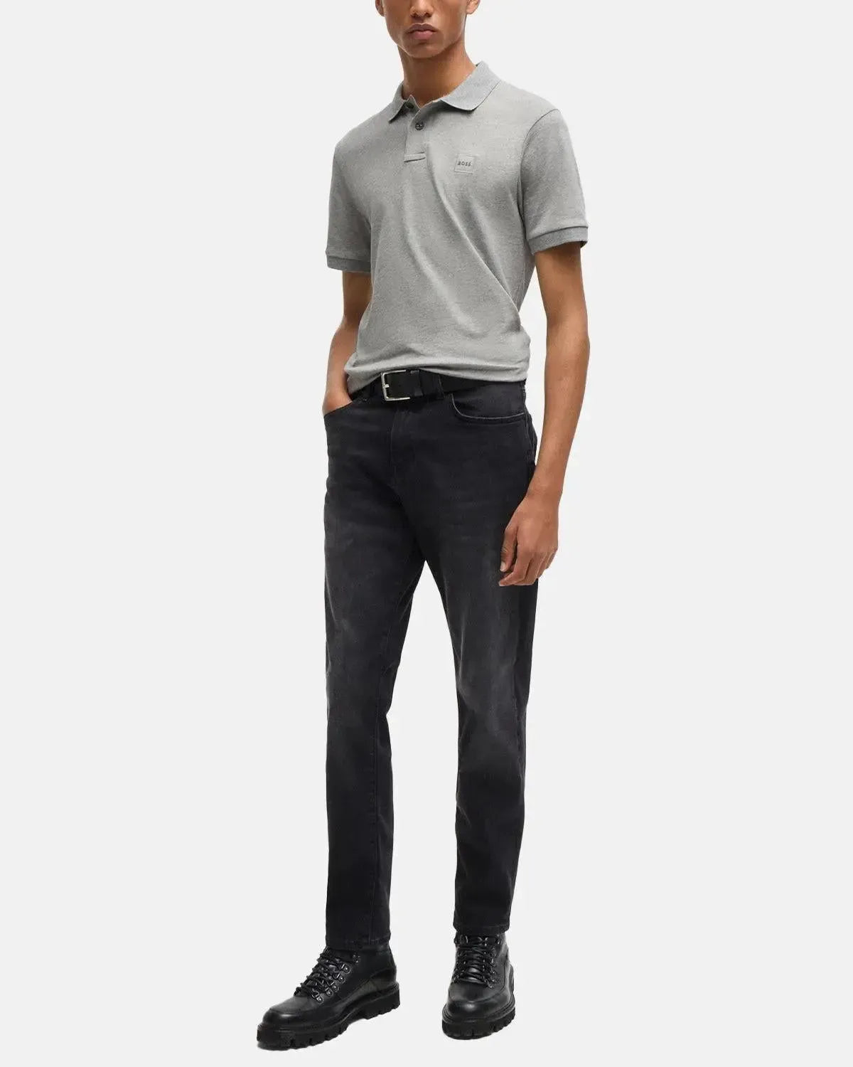 BOSS-BOSS PASSENGER SLIM FIT POLO SHIRT LIGHT GREY-NORTHERN THREADS DESIGNER MENSWEAR