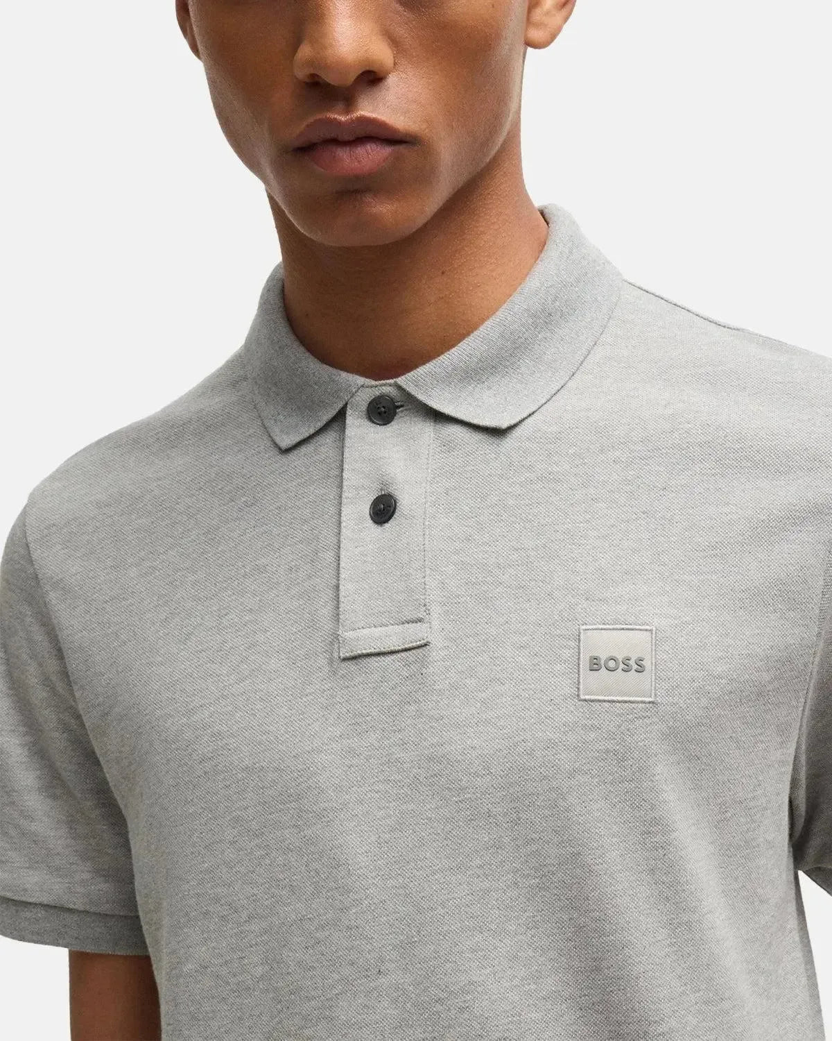 BOSS-BOSS PASSENGER SLIM FIT POLO SHIRT LIGHT GREY-NORTHERN THREADS DESIGNER MENSWEAR