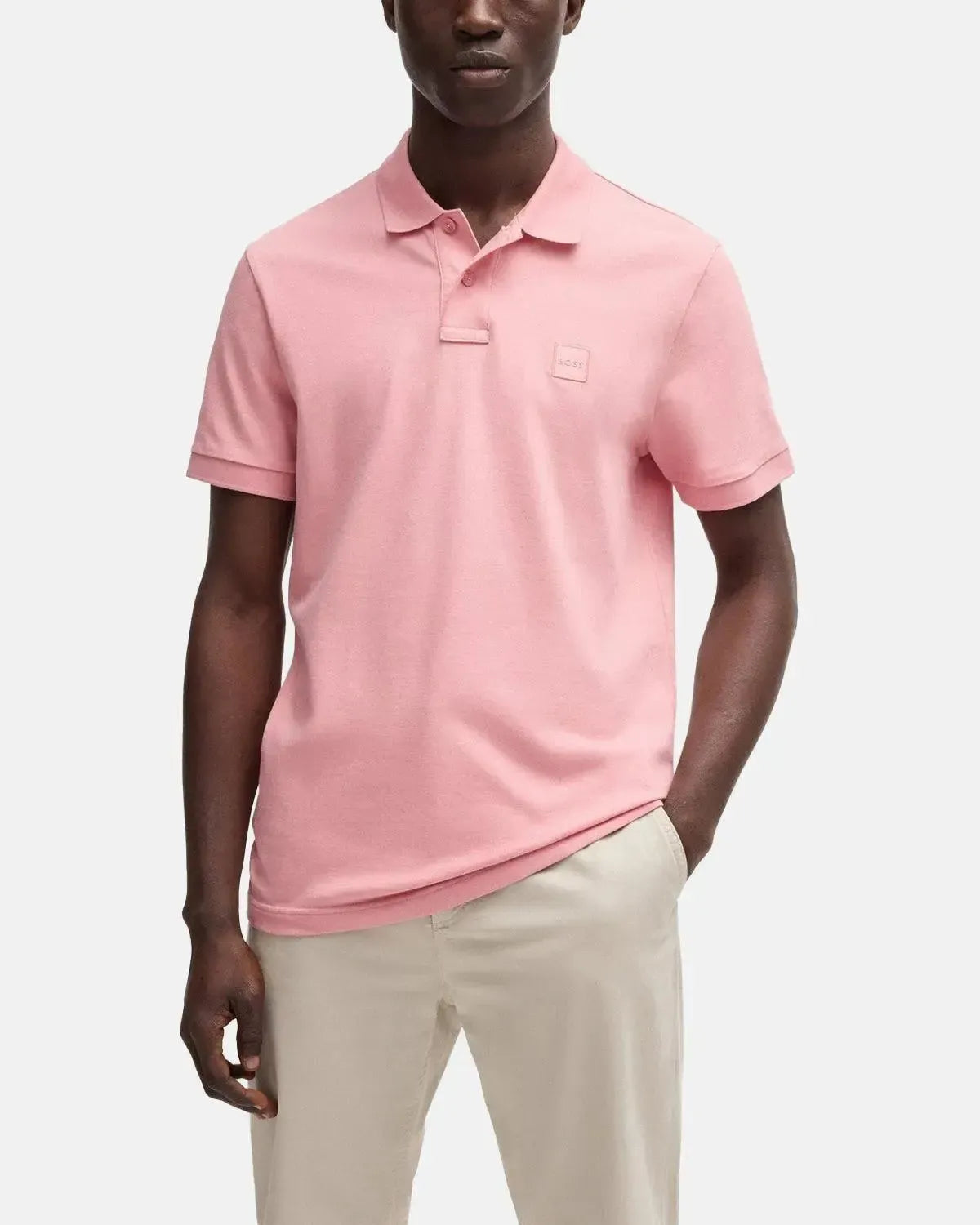 BOSS-BOSS PASSENGER SLIM FIT POLO SHIRT LIGHT PINK-NORTHERN THREADS DESIGNER MENSWEAR
