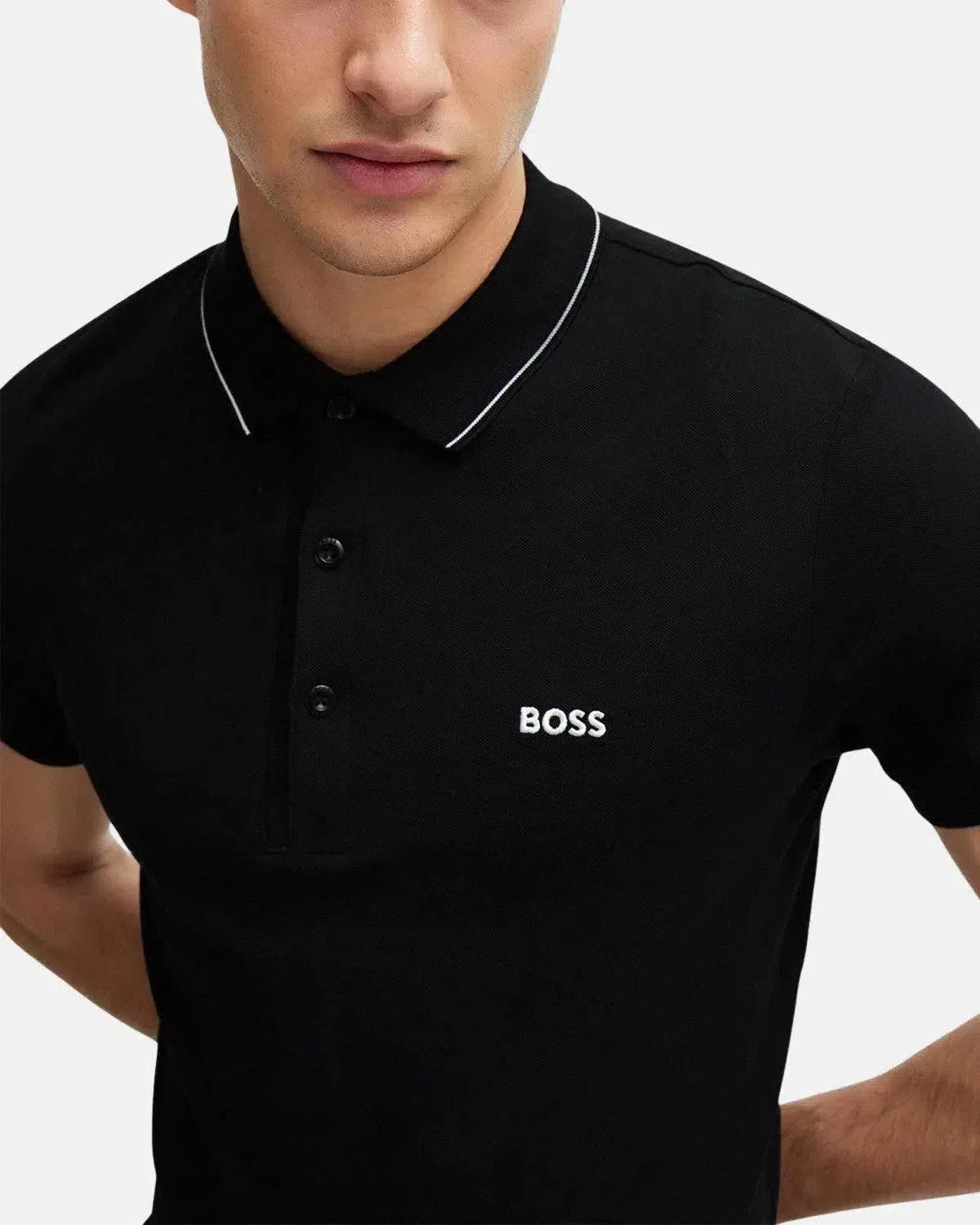 BOSS-BOSS PAULE 4 SLIM FIT POLO SHIRT BLACK-NORTHERN THREADS DESIGNER MENSWEAR