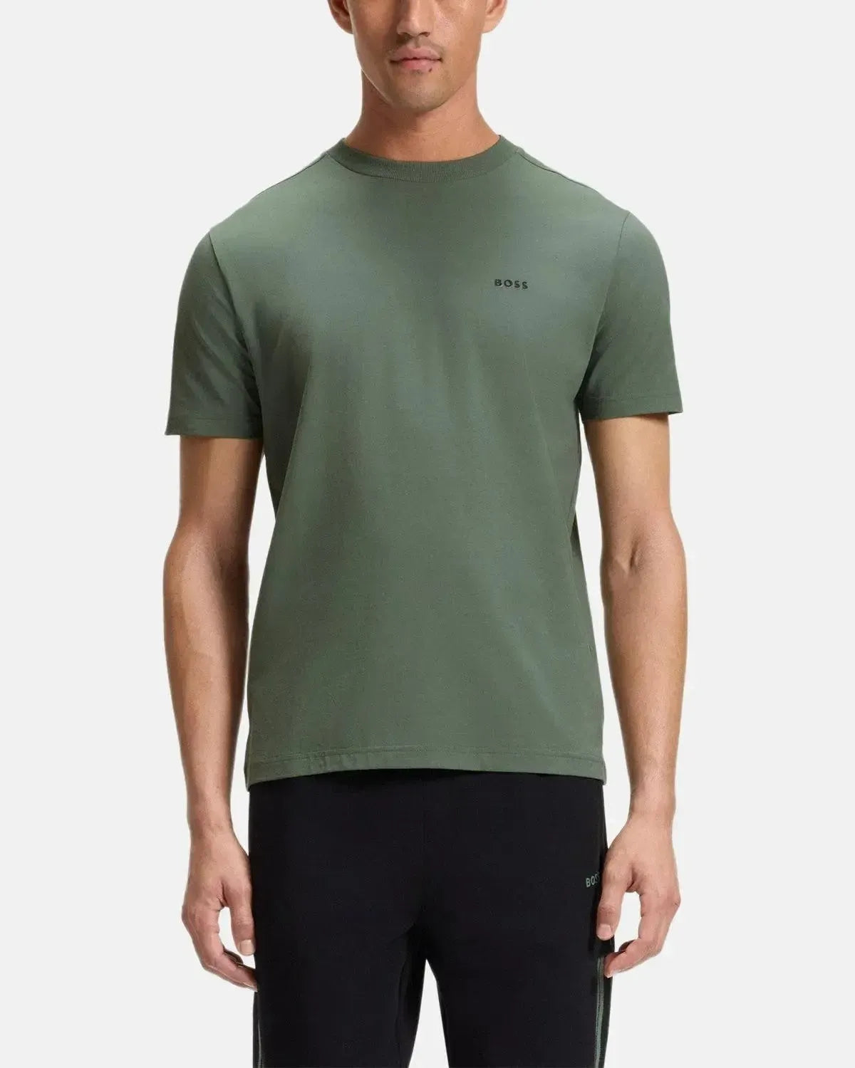 BOSS-BOSS STRETCH COTTON LOGO T-SHIRT GREEN-NORTHERN THREADS DESIGNER MENSWEAR