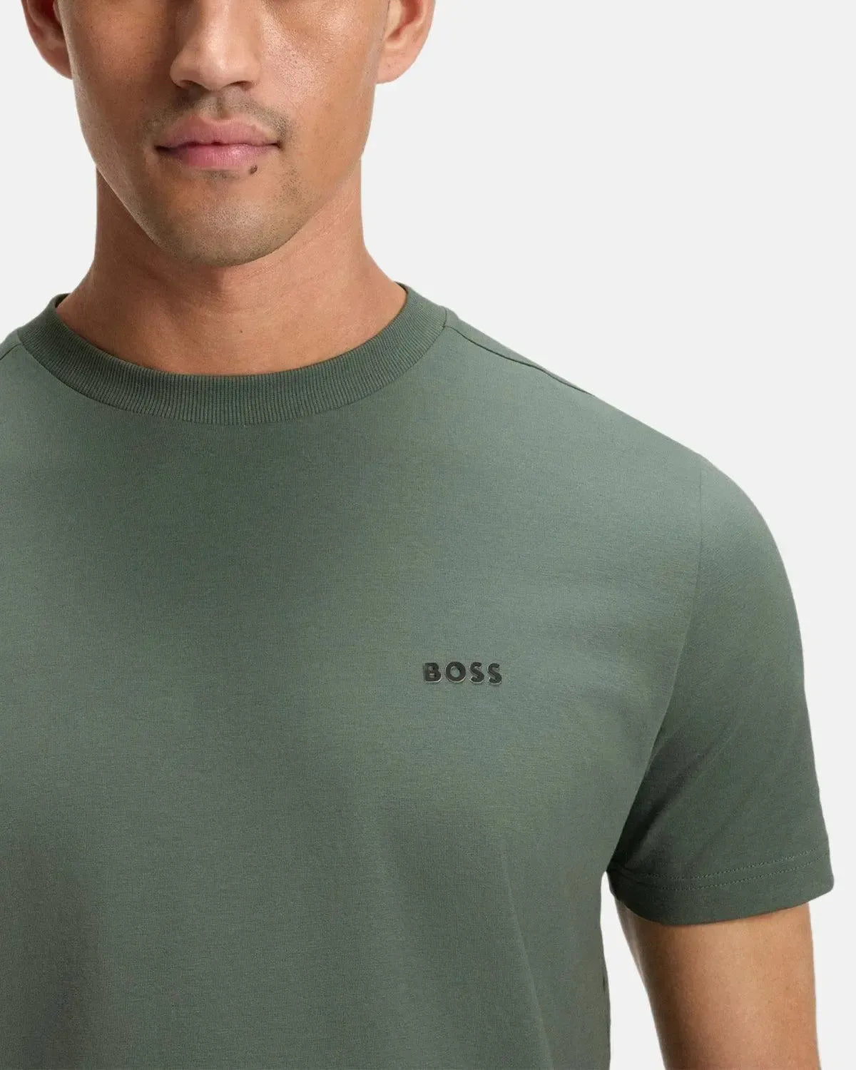 BOSS-BOSS STRETCH COTTON LOGO T-SHIRT GREEN-NORTHERN THREADS DESIGNER MENSWEAR