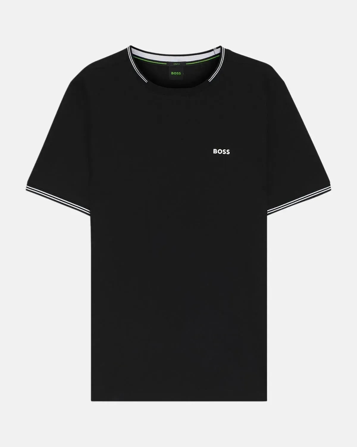 BOSS-BOSS TAUL STRETCH COTTON TIPPED T-SHIRT BLACK-NORTHERN THREADS DESIGNER MENSWEAR