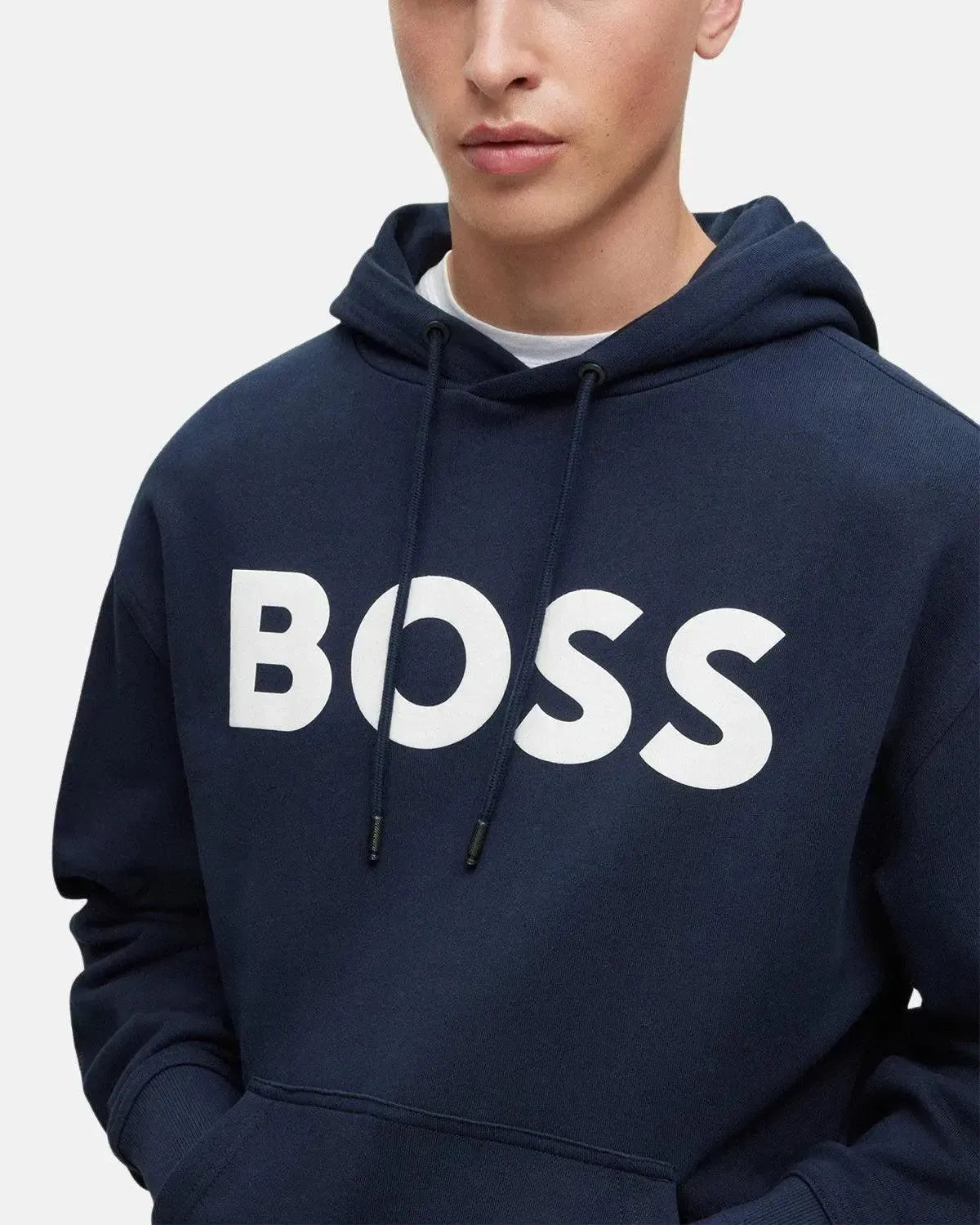 BOSS-BOSS WEBASIC LOGO HOODIE DARK BLUE-NORTHERN THREADS DESIGNER MENSWEAR