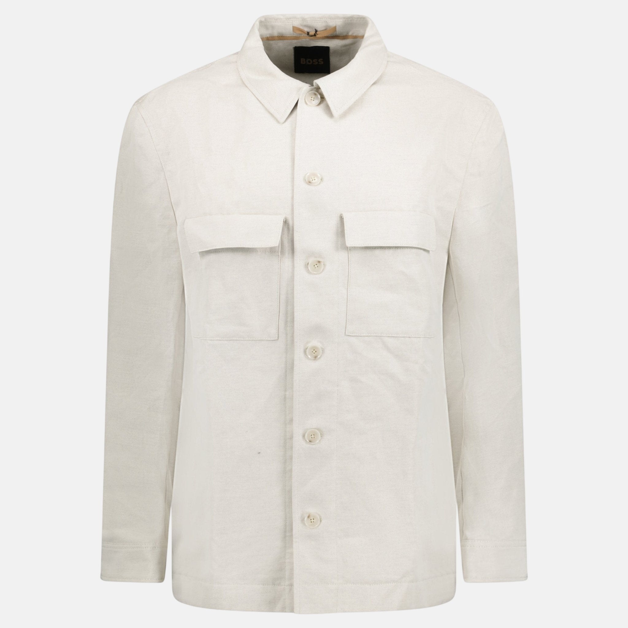 BOSS Corvin Button Up Overshirt White - B14 - northern threads uk