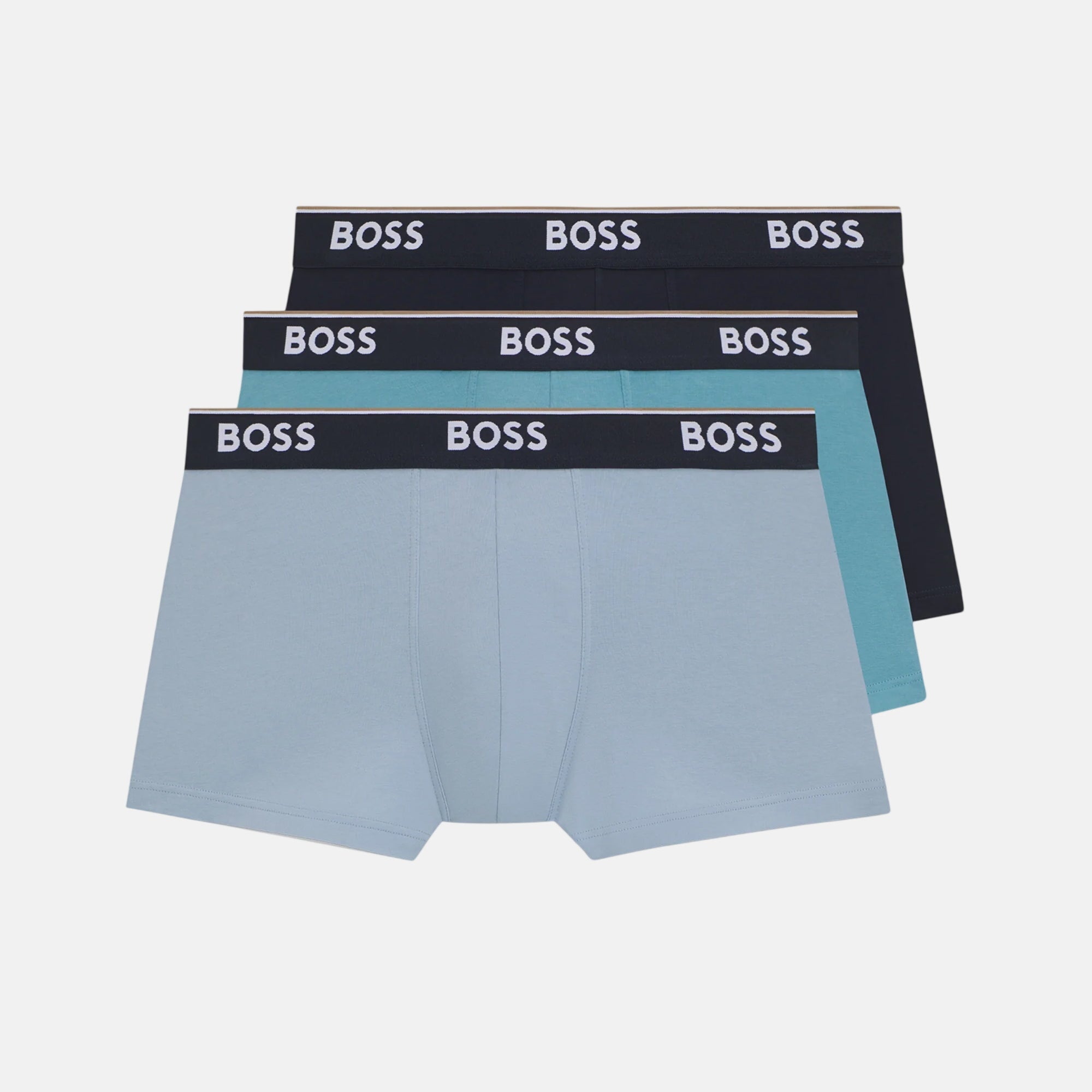 BOSS Cotton Stretch 3 Pack Power Trunks Blue - SPR353-S - northern threads uk