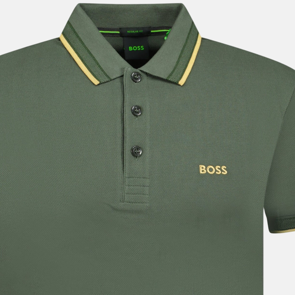 BOSS Gold Logo Polo Shirt Khaki - C93 - northern threads uk