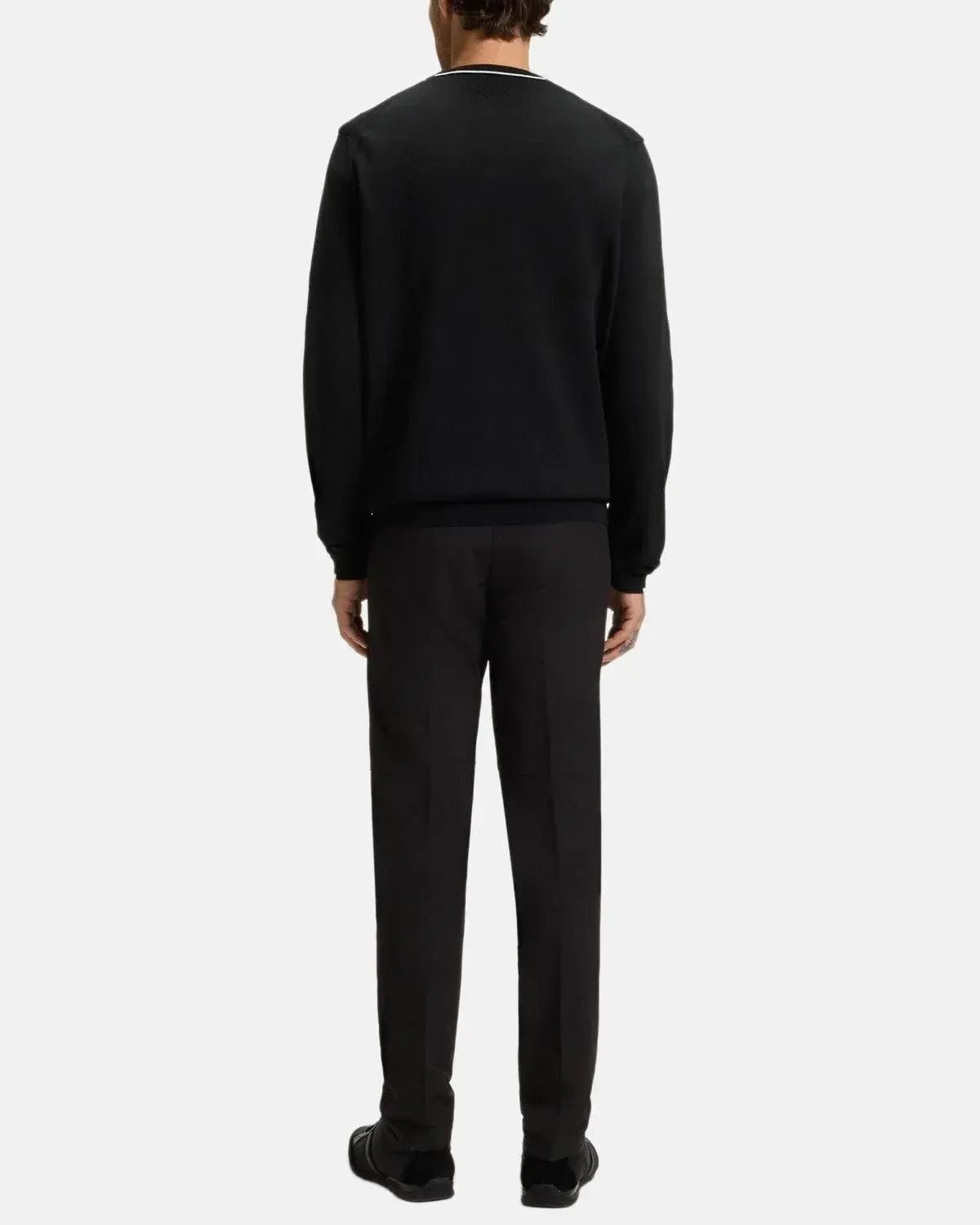 BOSS K-Everx Crewneck Cotton Knit Black | Northern Threads Designer Menswear