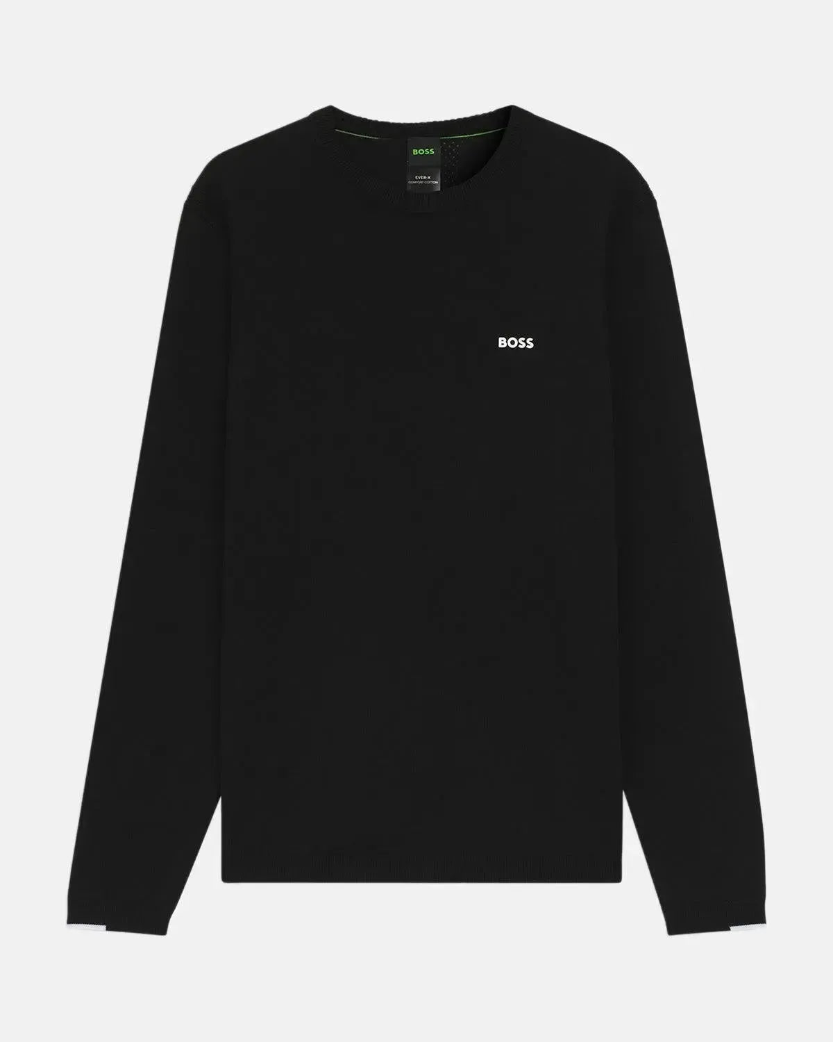 BOSS K - EVERX CREWNECK COTTON KNIT BLACK - HUGO-BOSS-50541940-001-M - northern threads uk