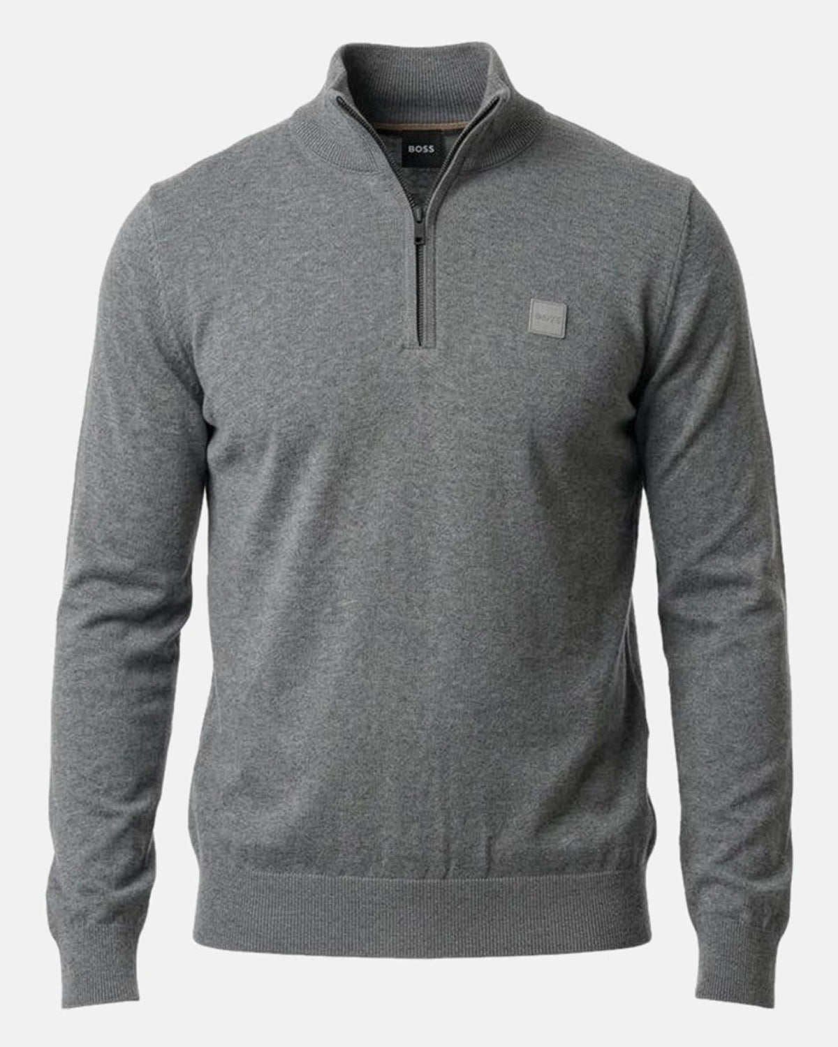 BOSS Kanobix Zip Neck Jumper Grey | Northern Threads Designer Menswear