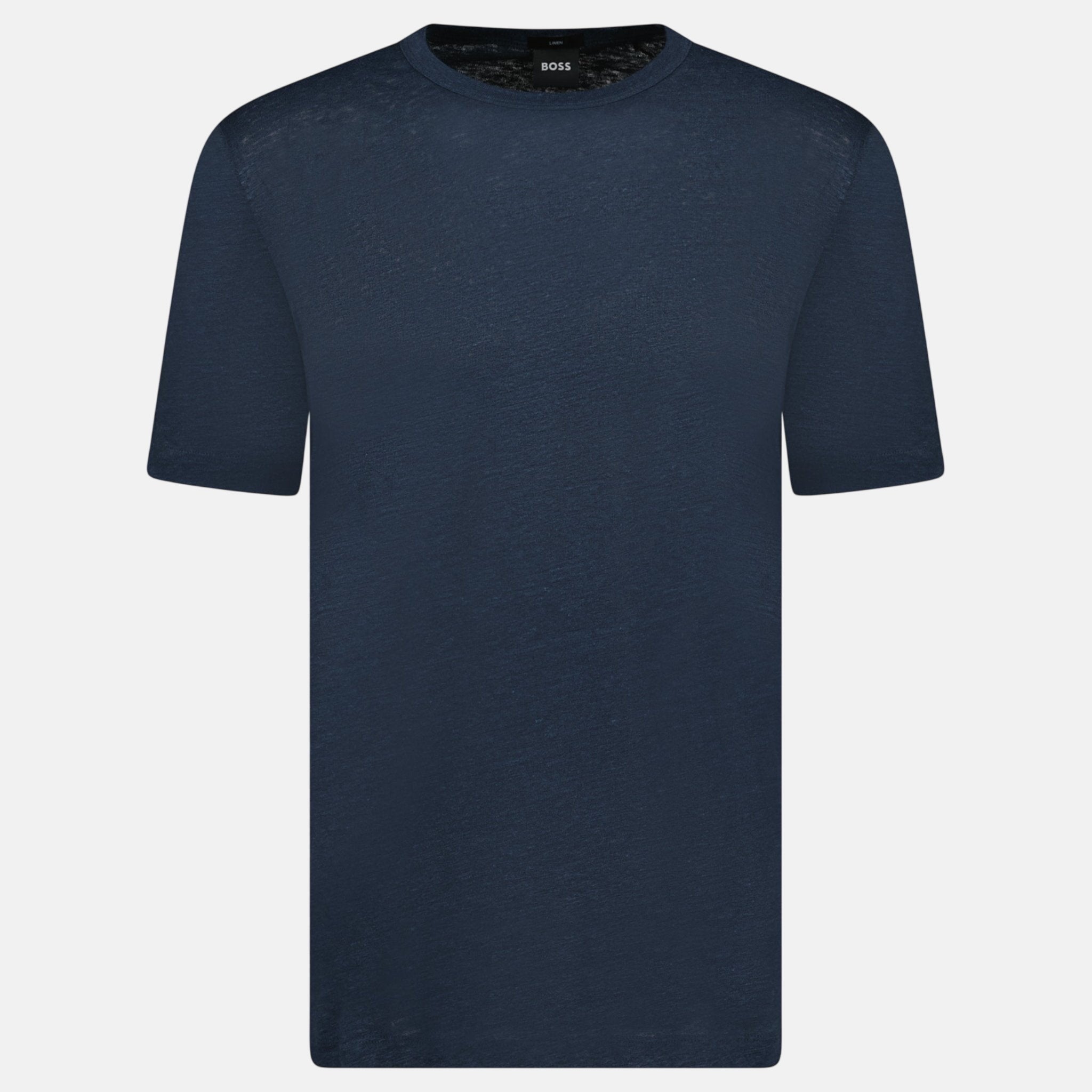 BOSS Linen Tiburt T-Shirt Navy - A39 - northern threads uk