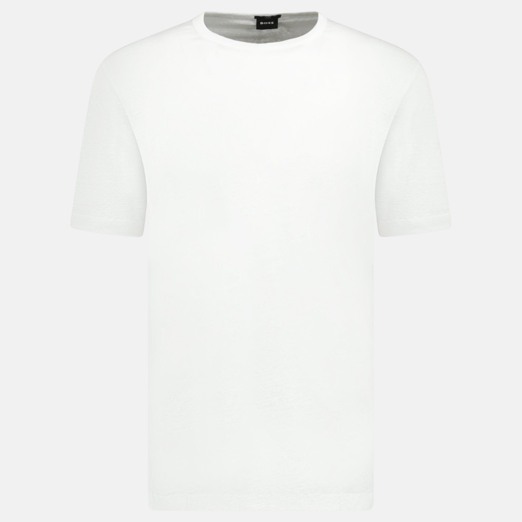 BOSS Linen Tiburt T-Shirt White - A39 - northern threads uk