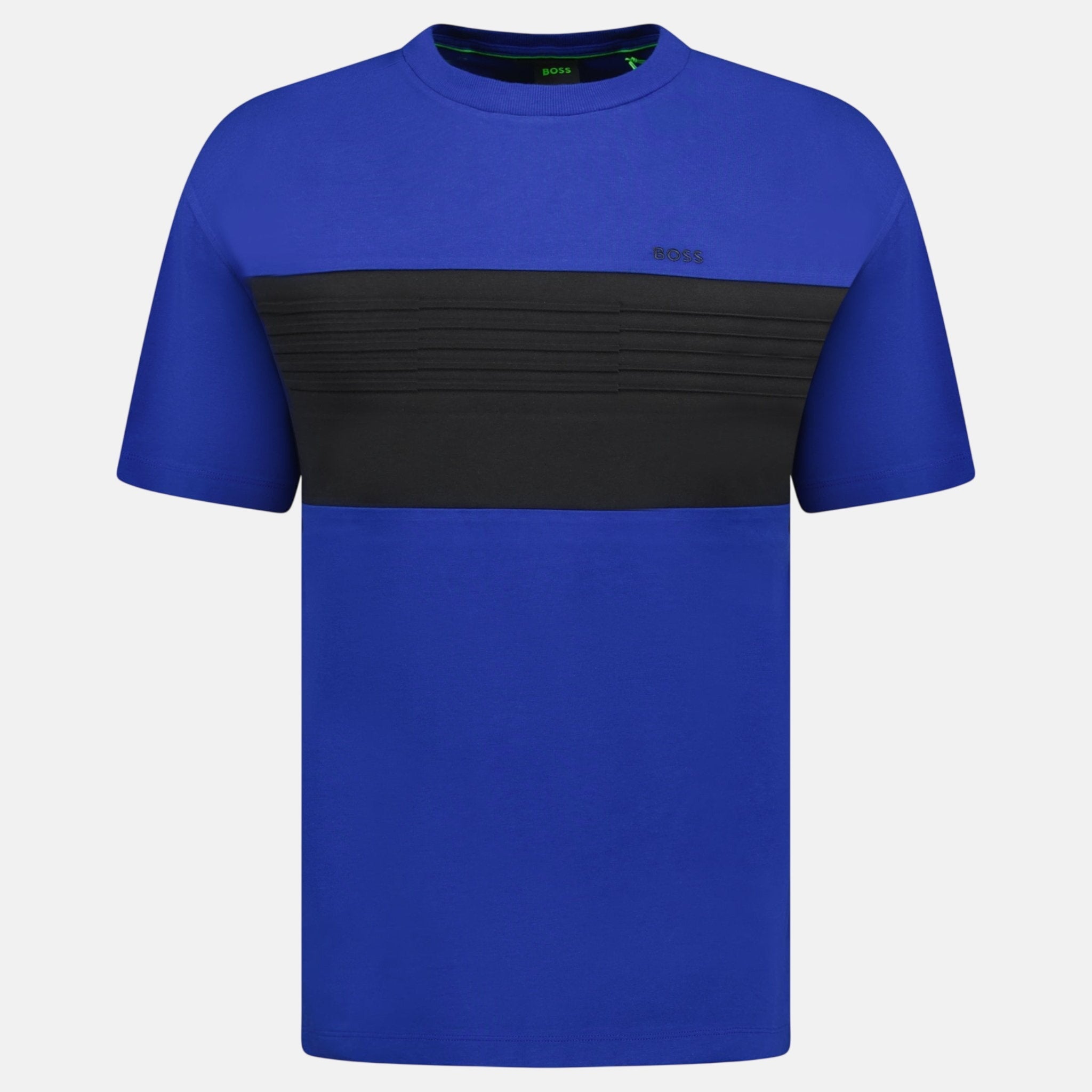 BOSS Logo Colour Block T-Shirt Blue Black - C84 - northern threads uk